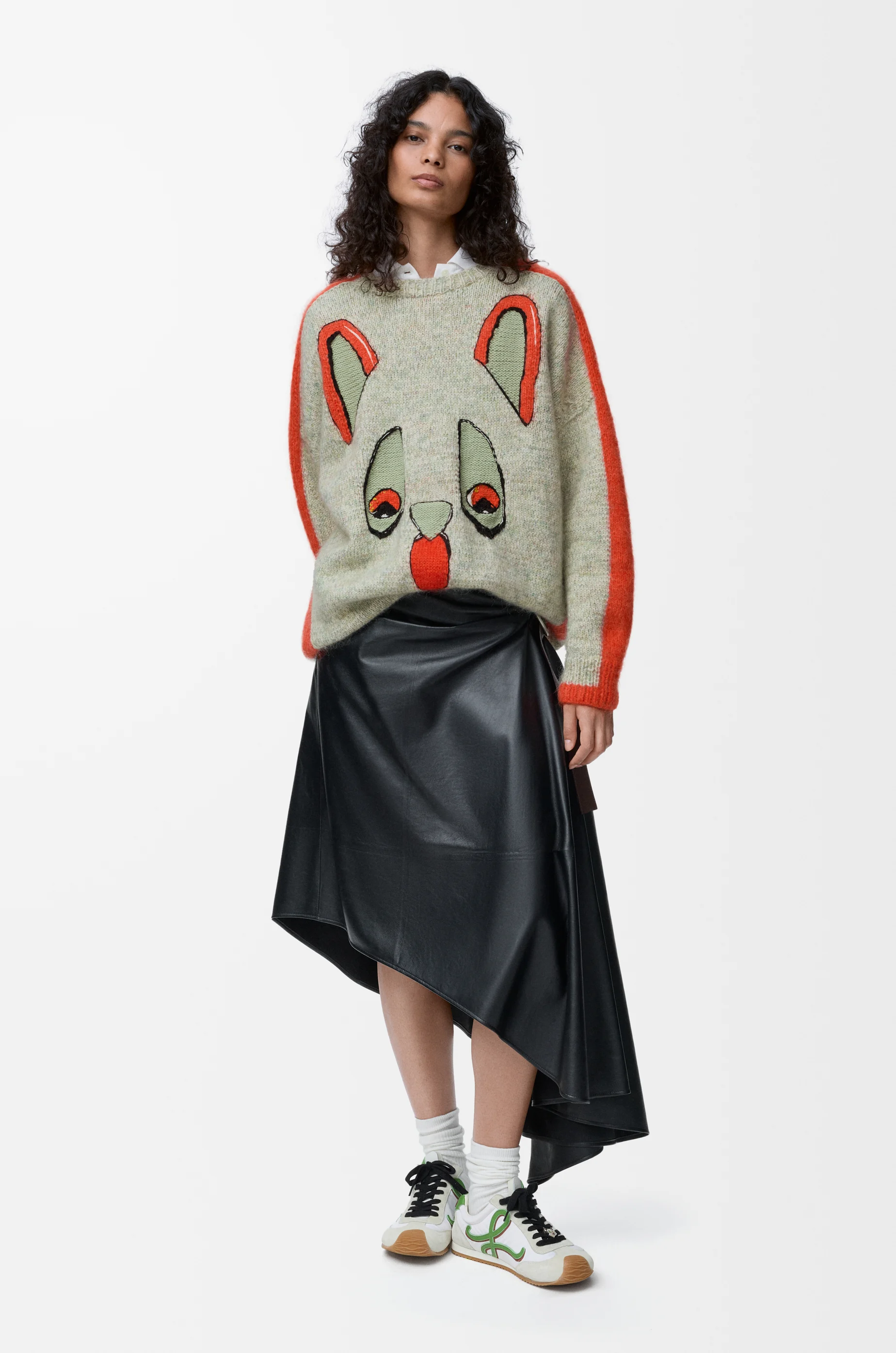 LOEWE Jersey en lana White/Orange/Blue