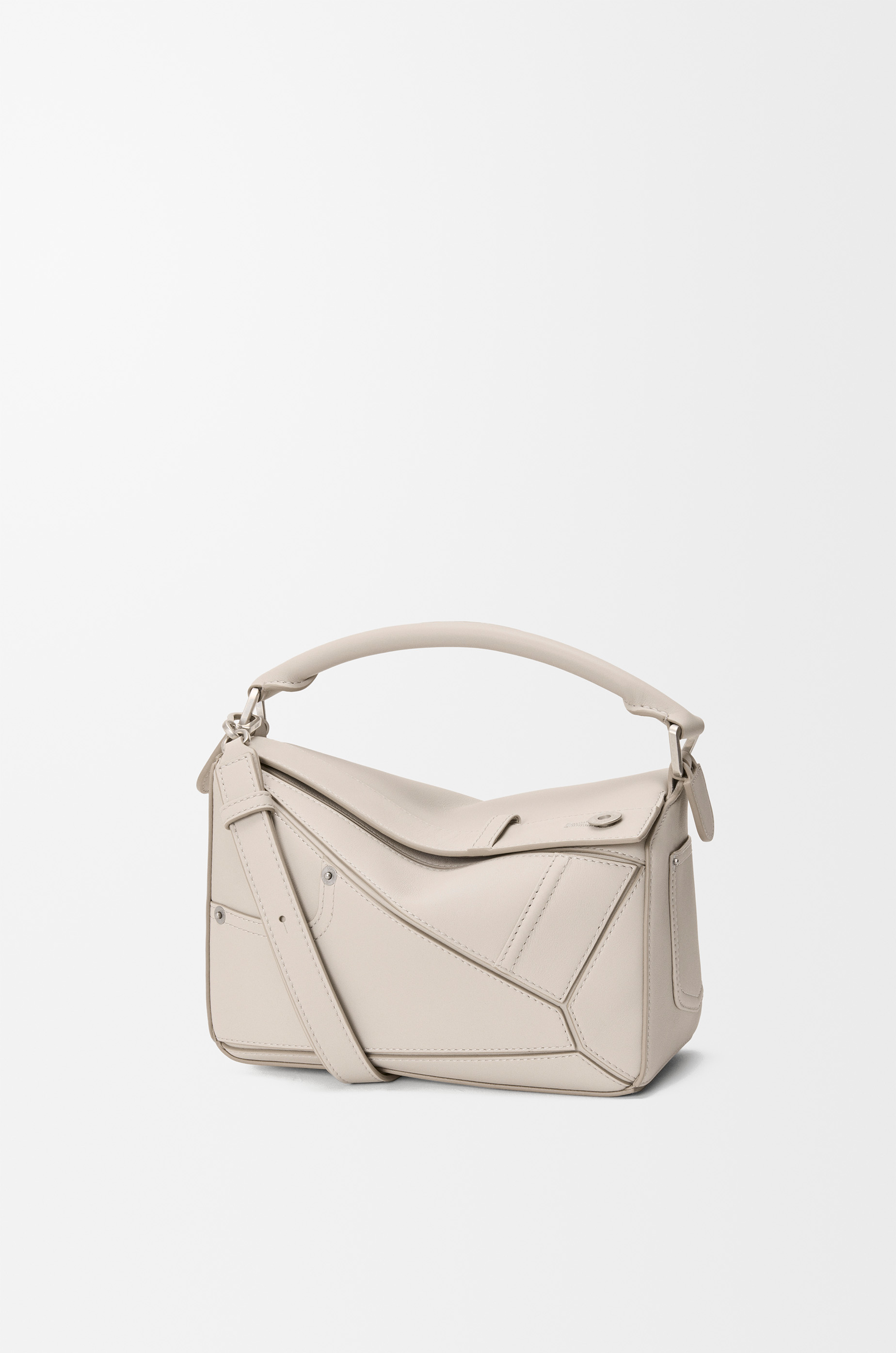 Panta small Puzzle bag in shiny calfskin Grey - LOEWE