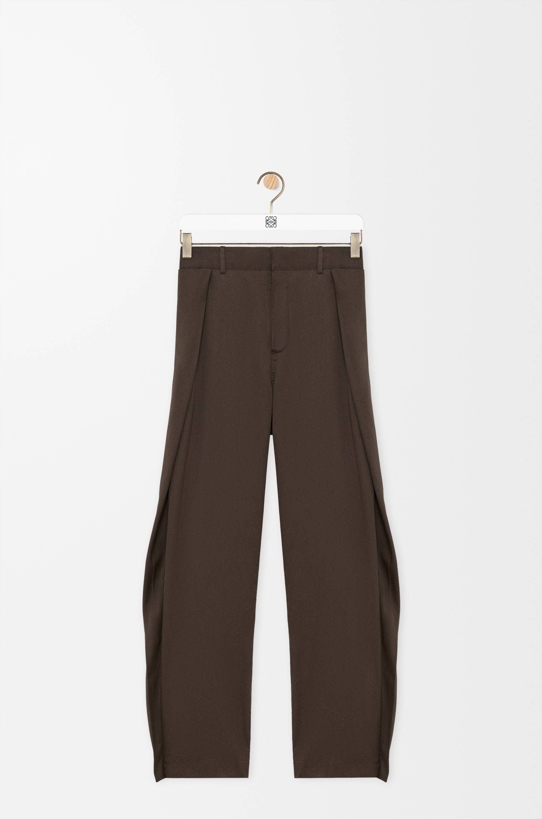 Trousers in cotton and silk Brown - LOEWE USA Official Website