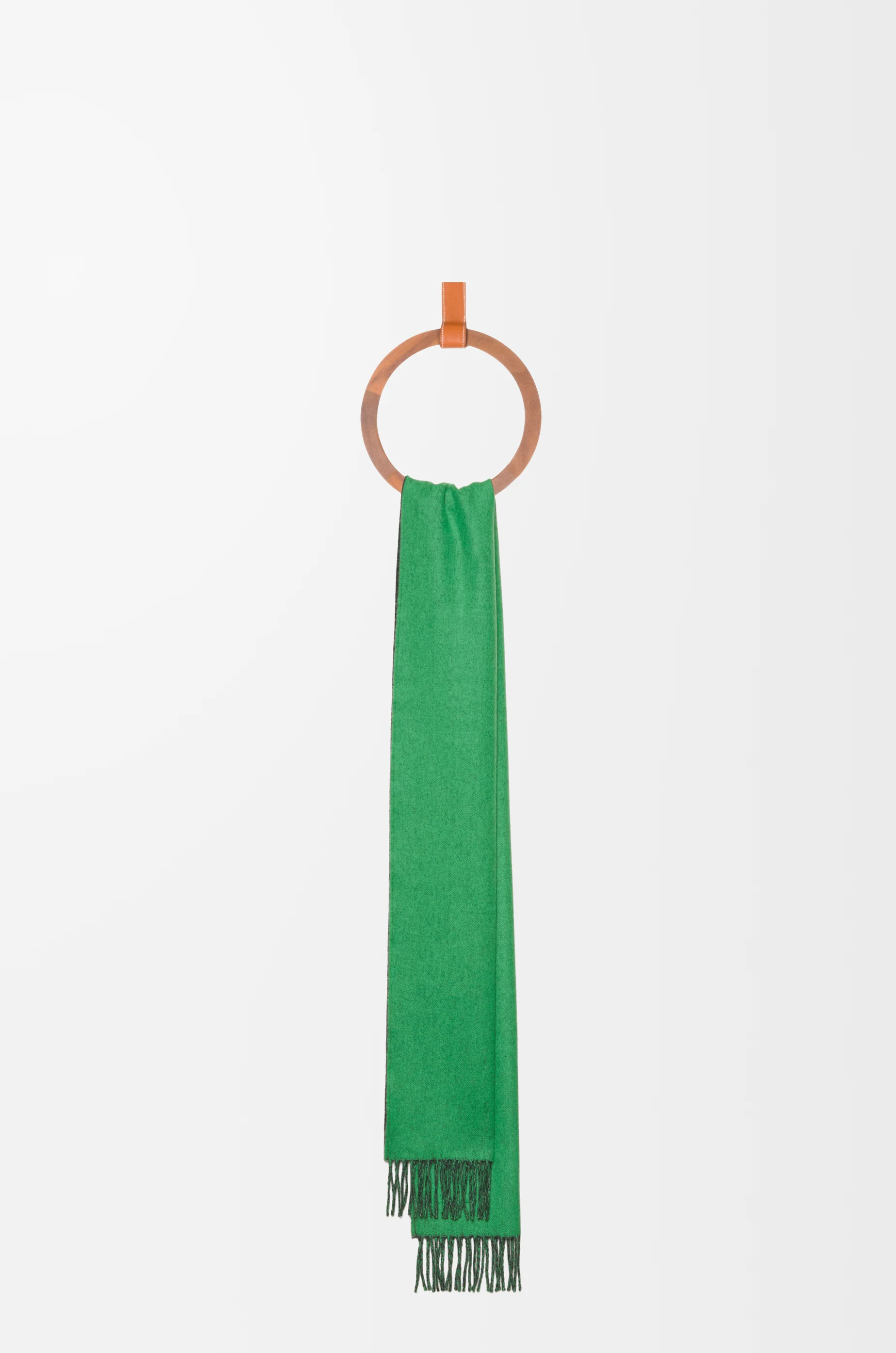 LOEWE Bufanda en lana y cashmere Verde Oscuro/Verde