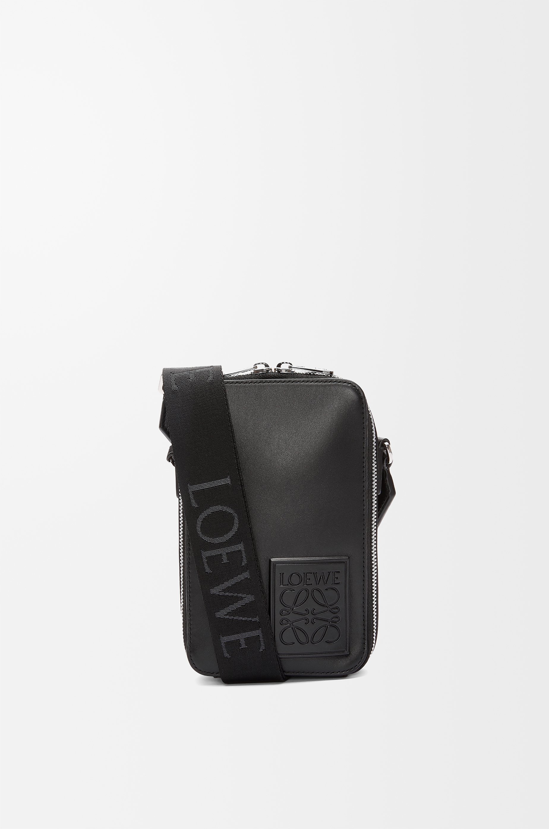 Vertical Crossbody Pocket in satin calfskin Black - LOEWE