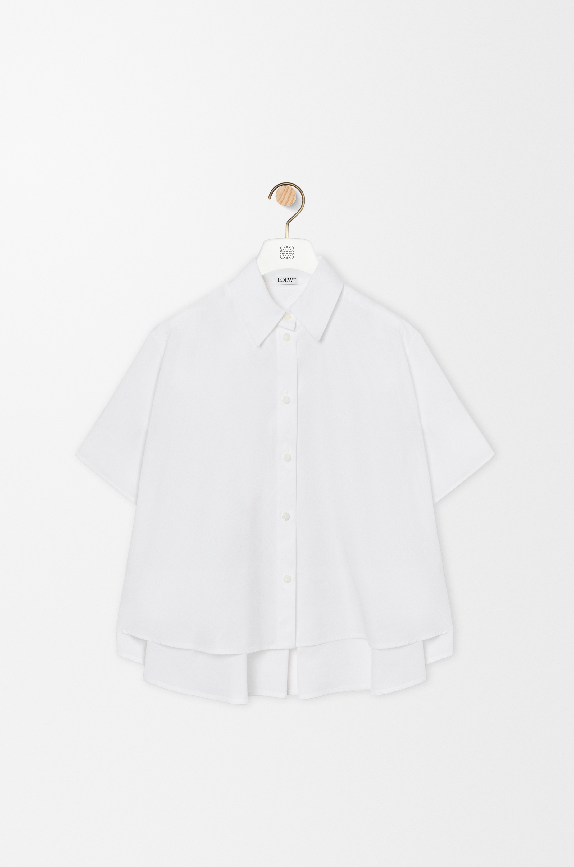 Short sleeve trapeze shirt in cotton White - LOEWE USA Official