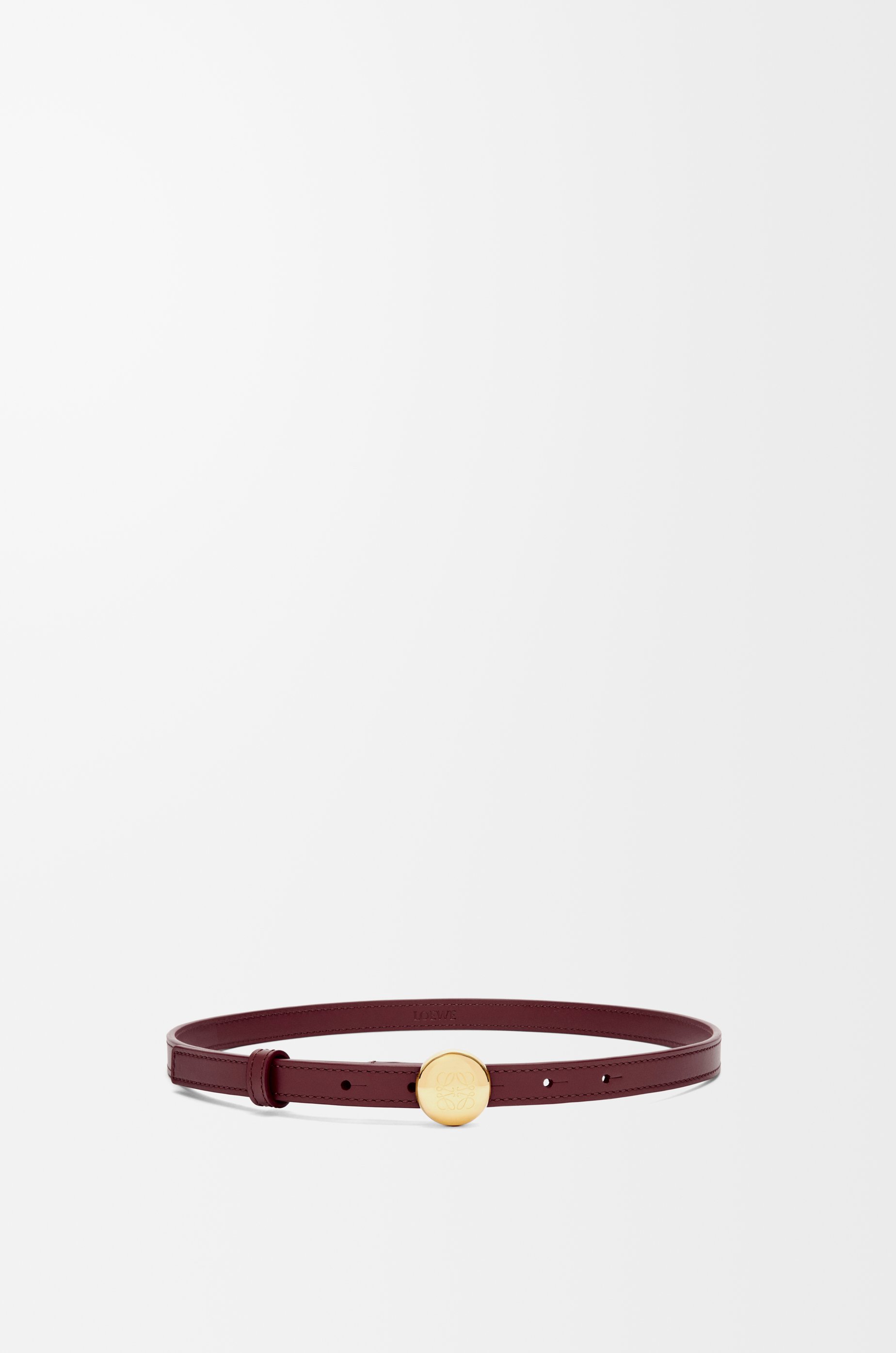 ベルト ETRO Woman Belt Multicolor WP3D0003AA067 N0000 Pebble belt in smooth calfskin Dark Burgundy/Gold - LOEWE