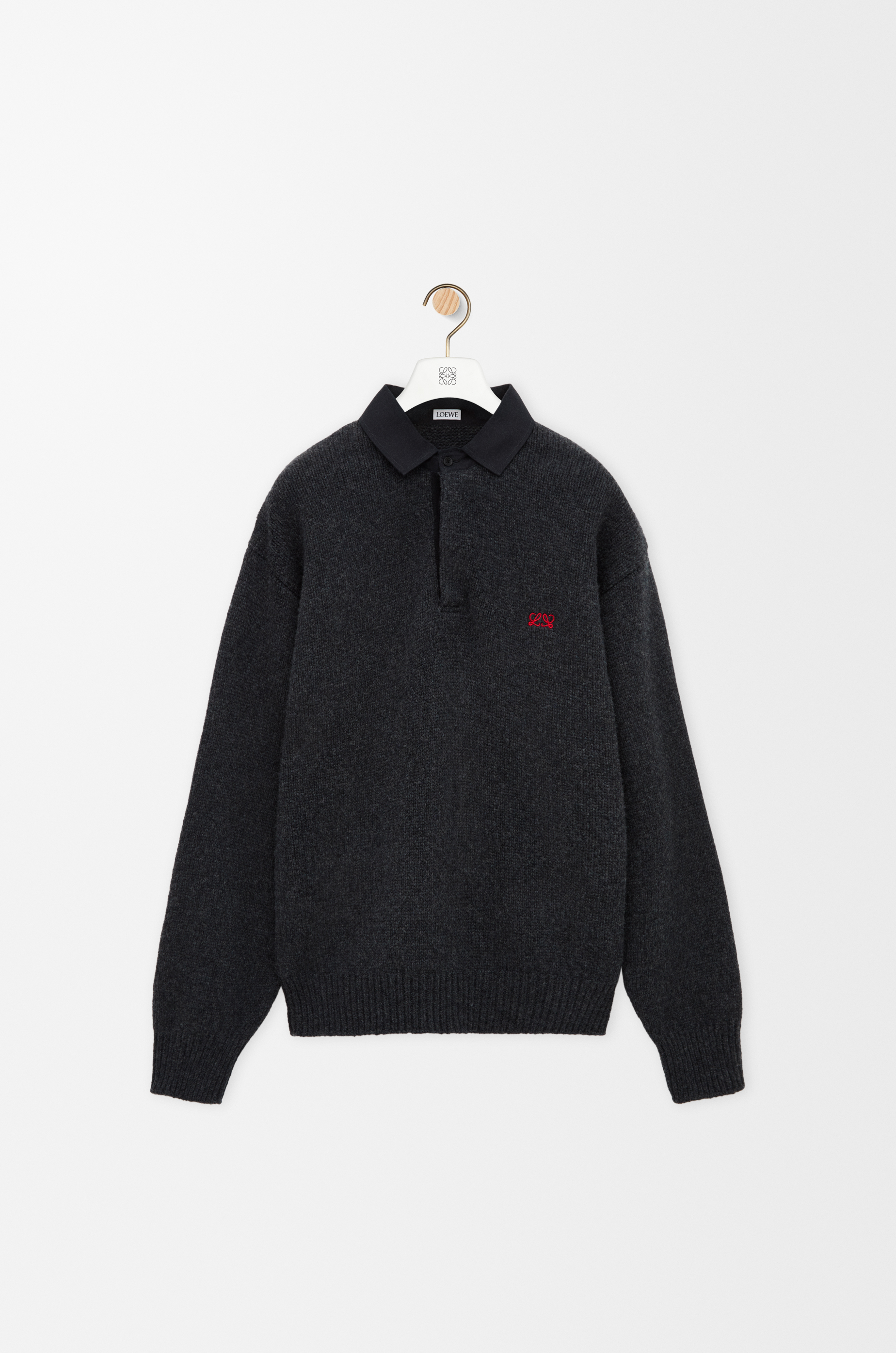 Polo sweater in wool Grey - LOEWE APAC official website