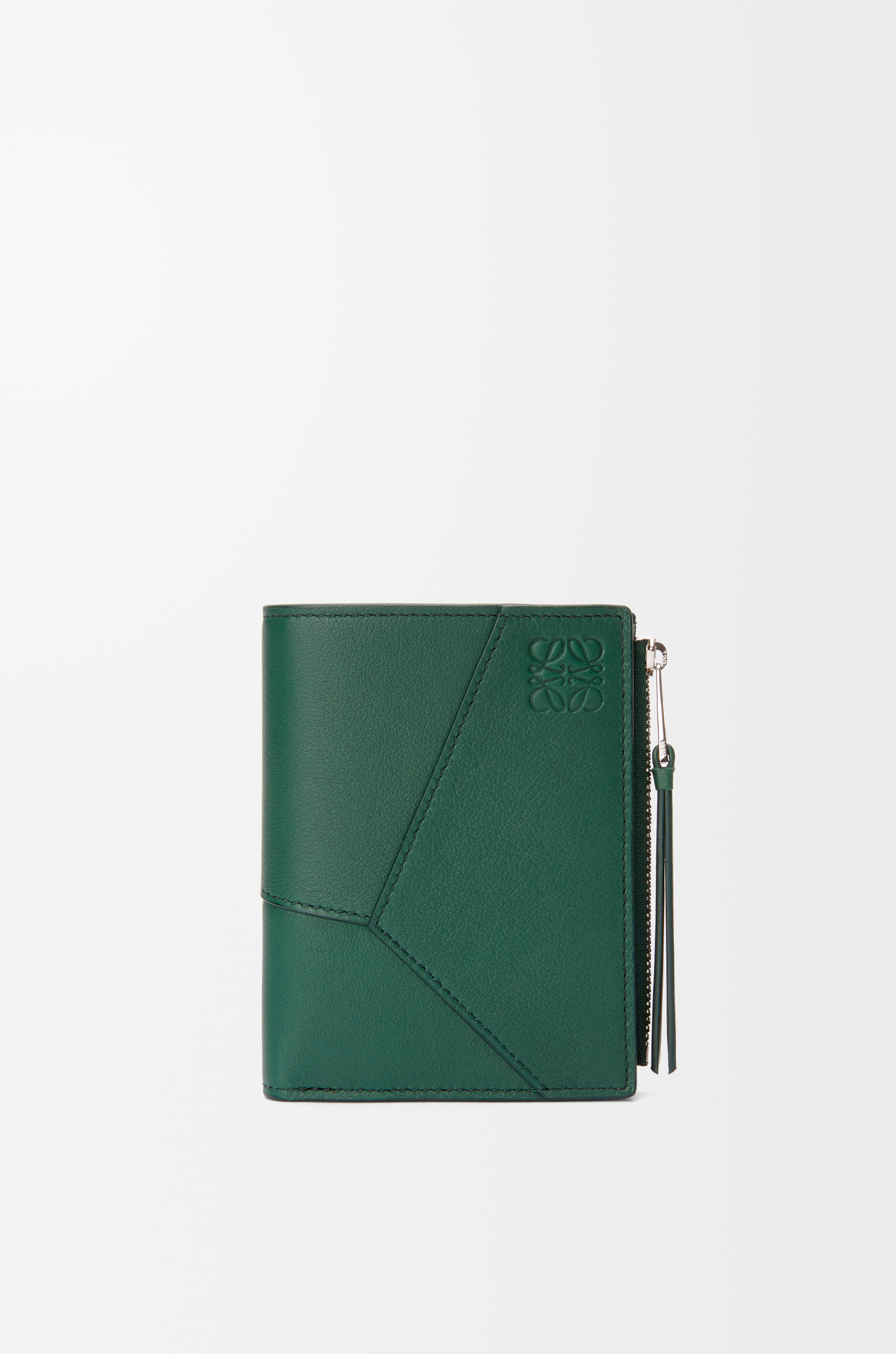 Loewe Men s Puzzle Slim Compact Wallet in Classic Calfskin Green Wallets