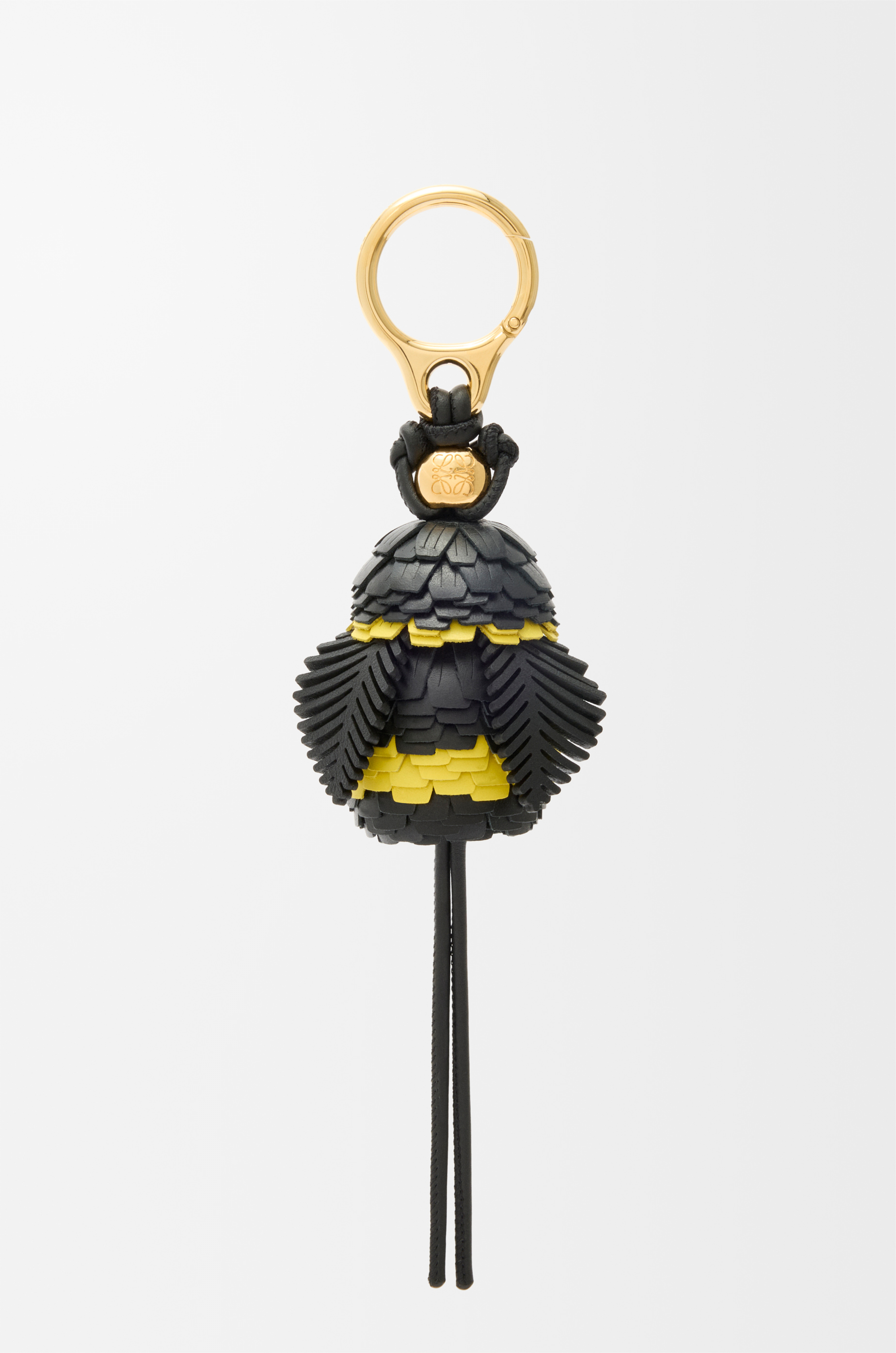 LOEWE ロエベ アナグラム チャーム カーフレザー タン ブラック