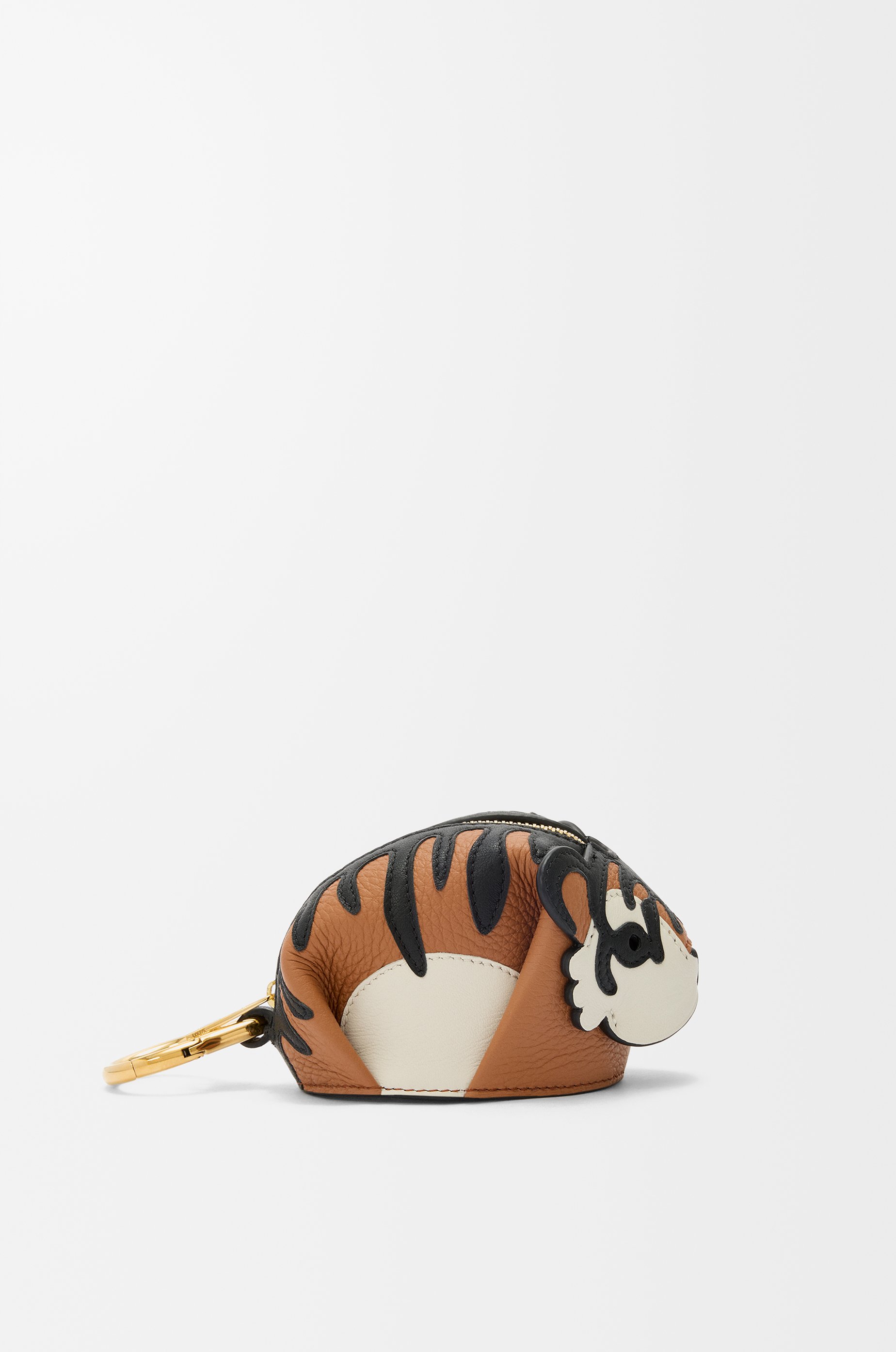 Tiger coin case charm in classic calfskin Brown - LOEWE