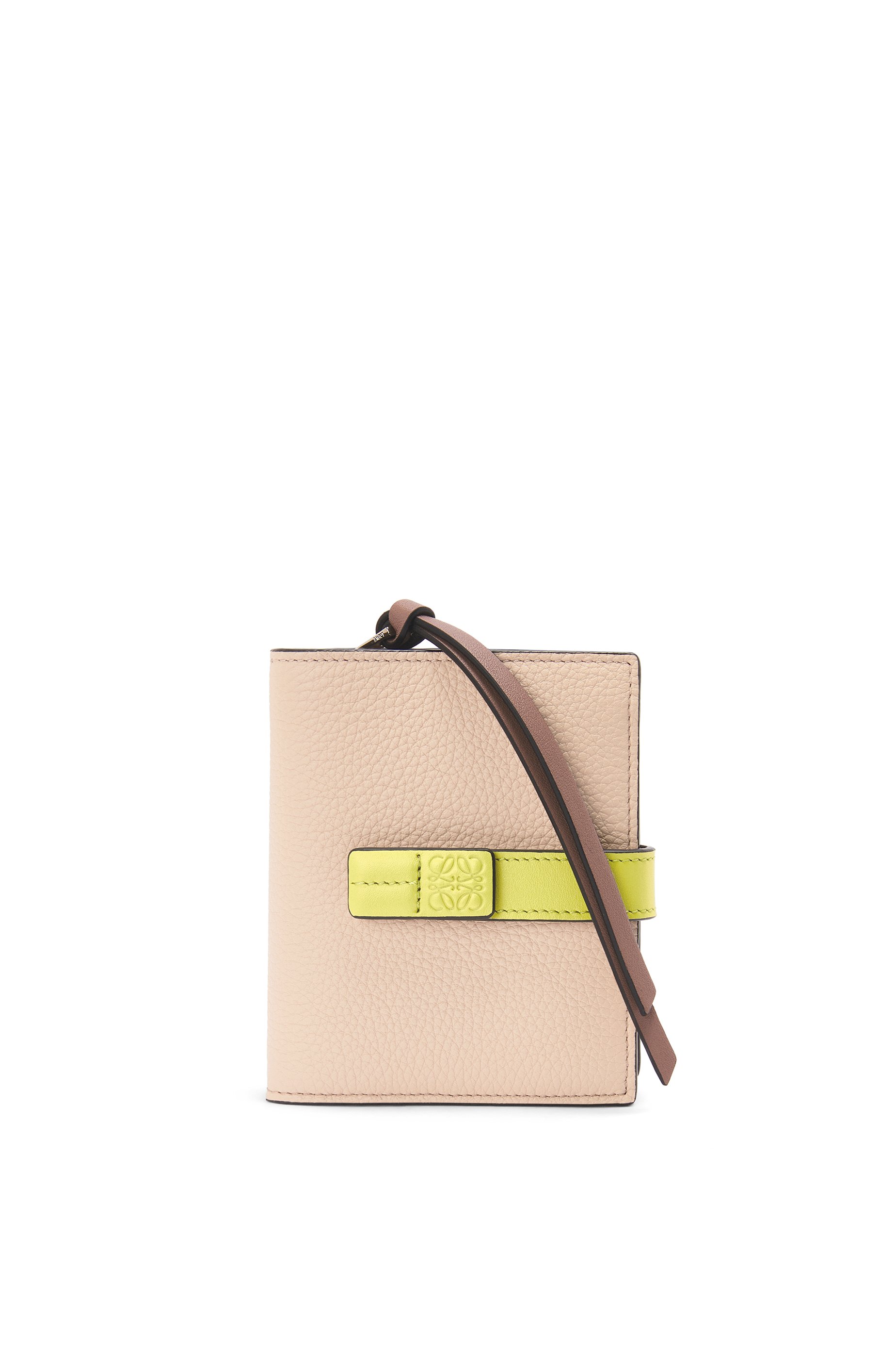 Loewe Womens Nude/citronelle Compact Zipped Leather Wallet