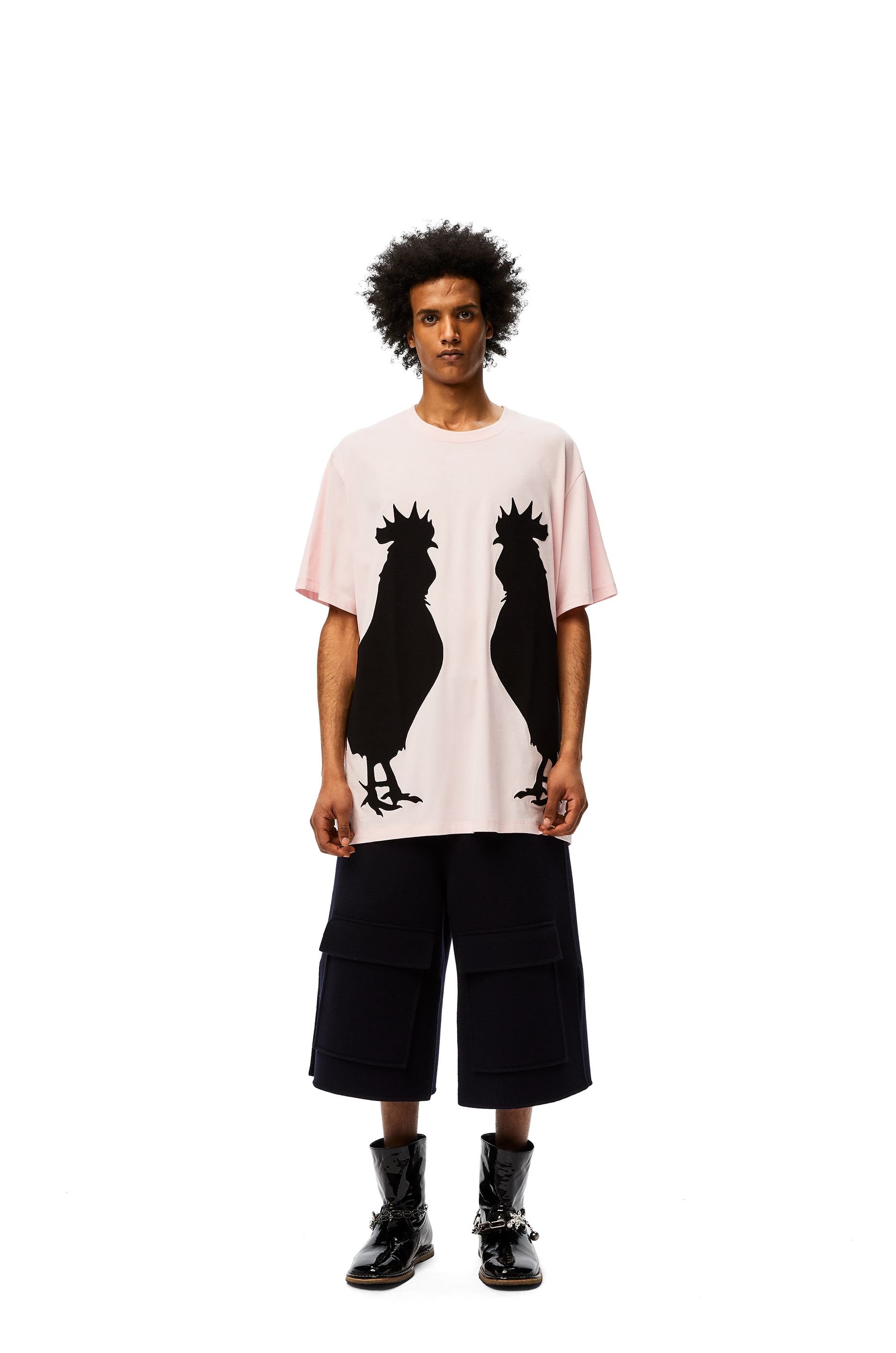 Rooster oversize T-shirt in cotton Baby Pink - LOEWE