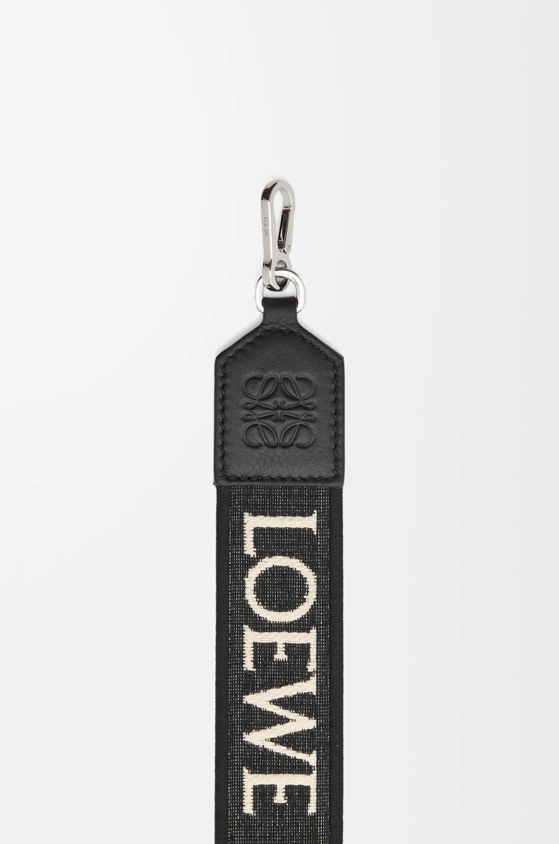 LOEWE Anagram Riemen aus Jacquard und Kalbsleder Schwarz