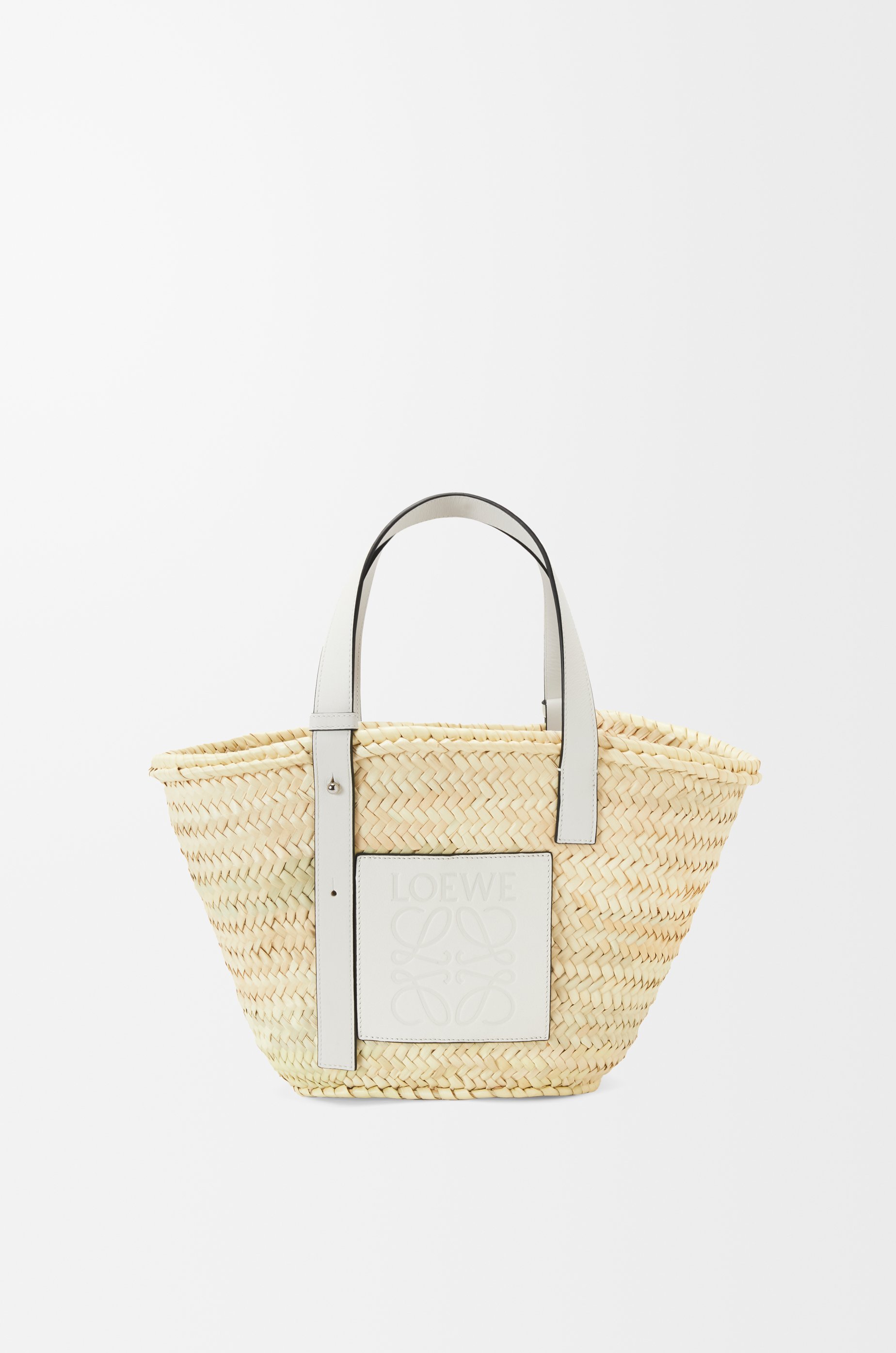 Basket bag in palm leaf and calfskin 