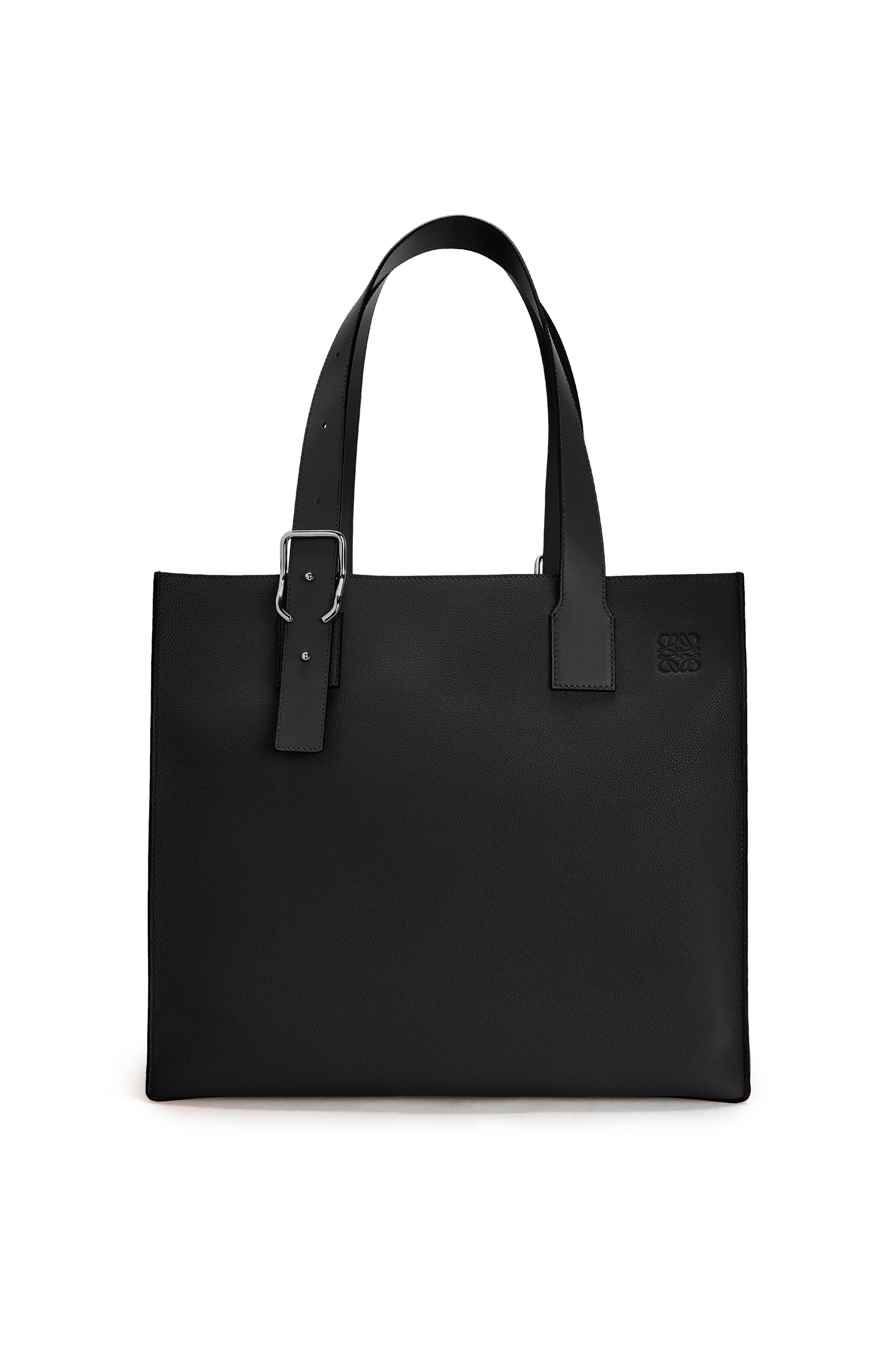 Buckle tote bag in soft grained 