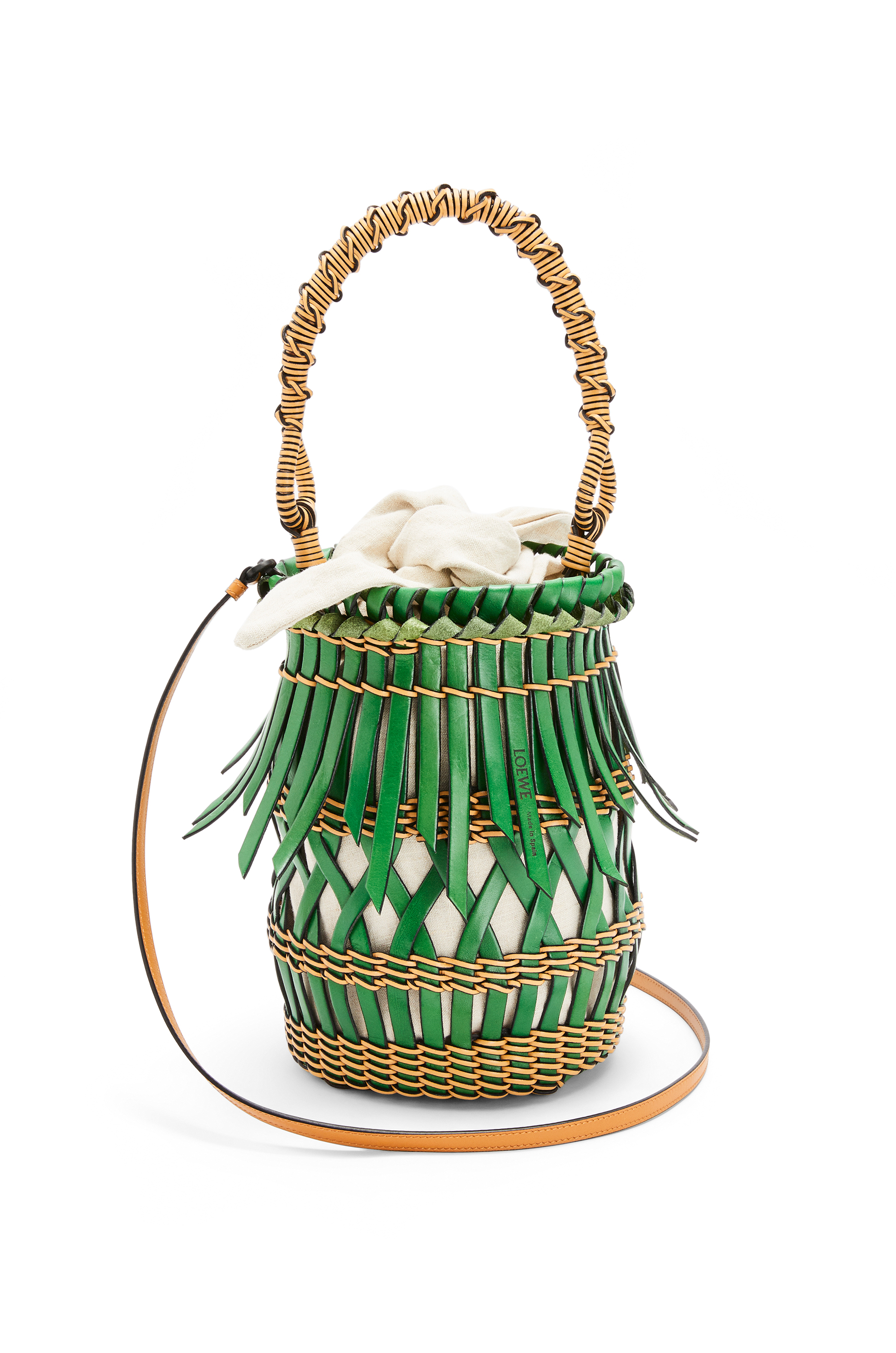 Fringes Bucket bag in calfskin