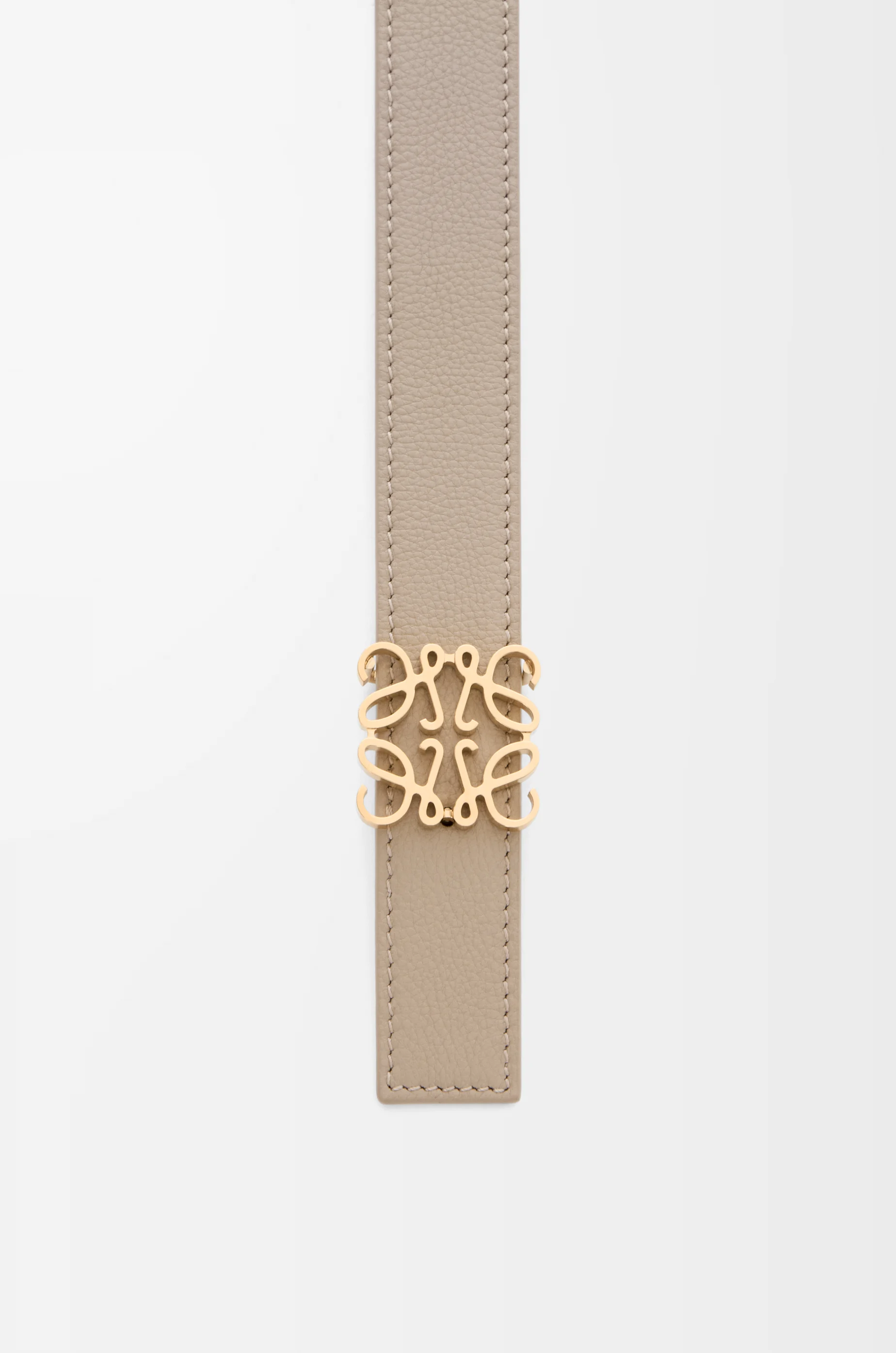 LOEWE リバーシブル アナグラム ベルト（サプルグレインカーフ） クレイ/ゴールド