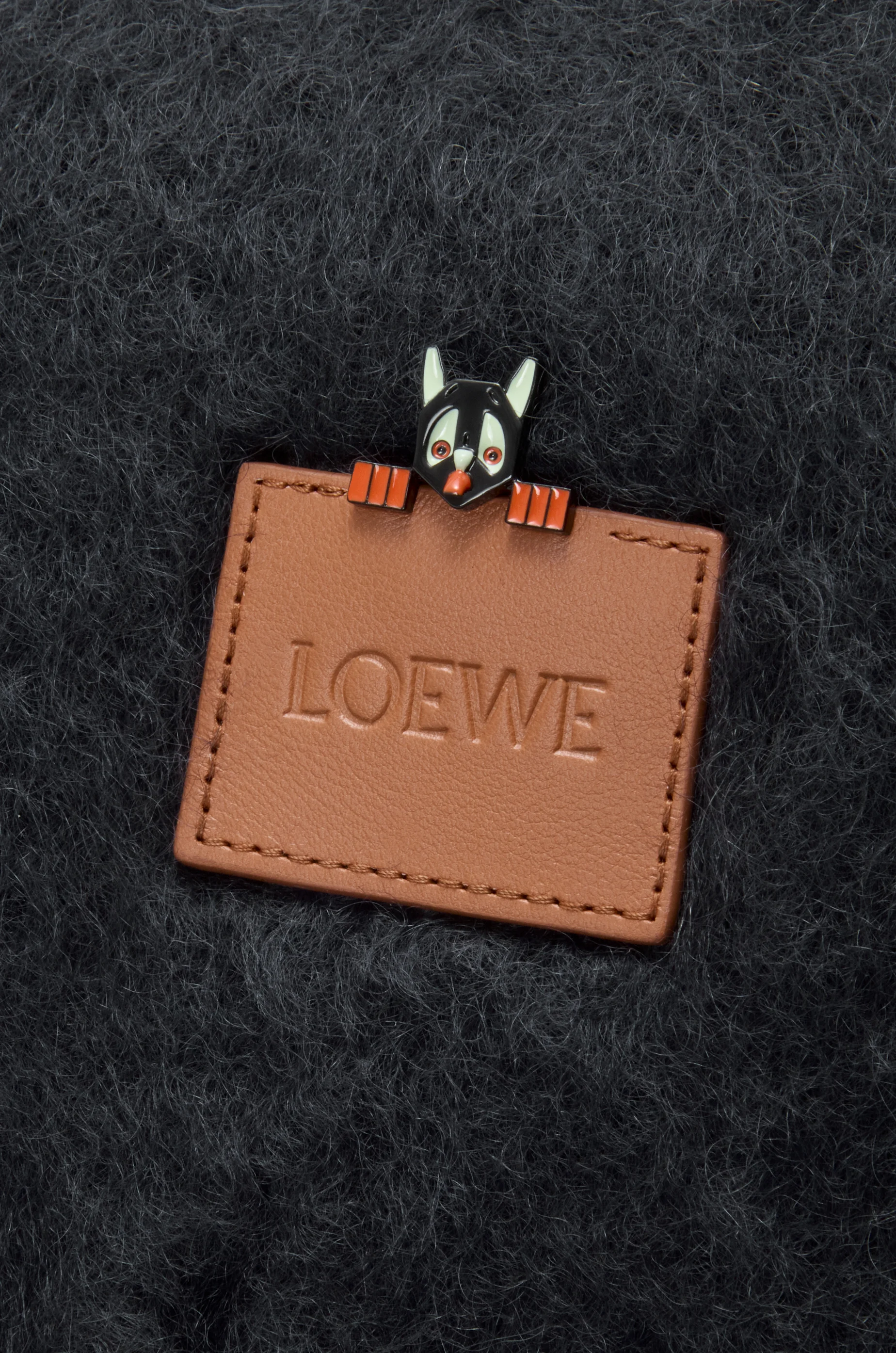 LOEWE Scarf in mohair and wool blend Black