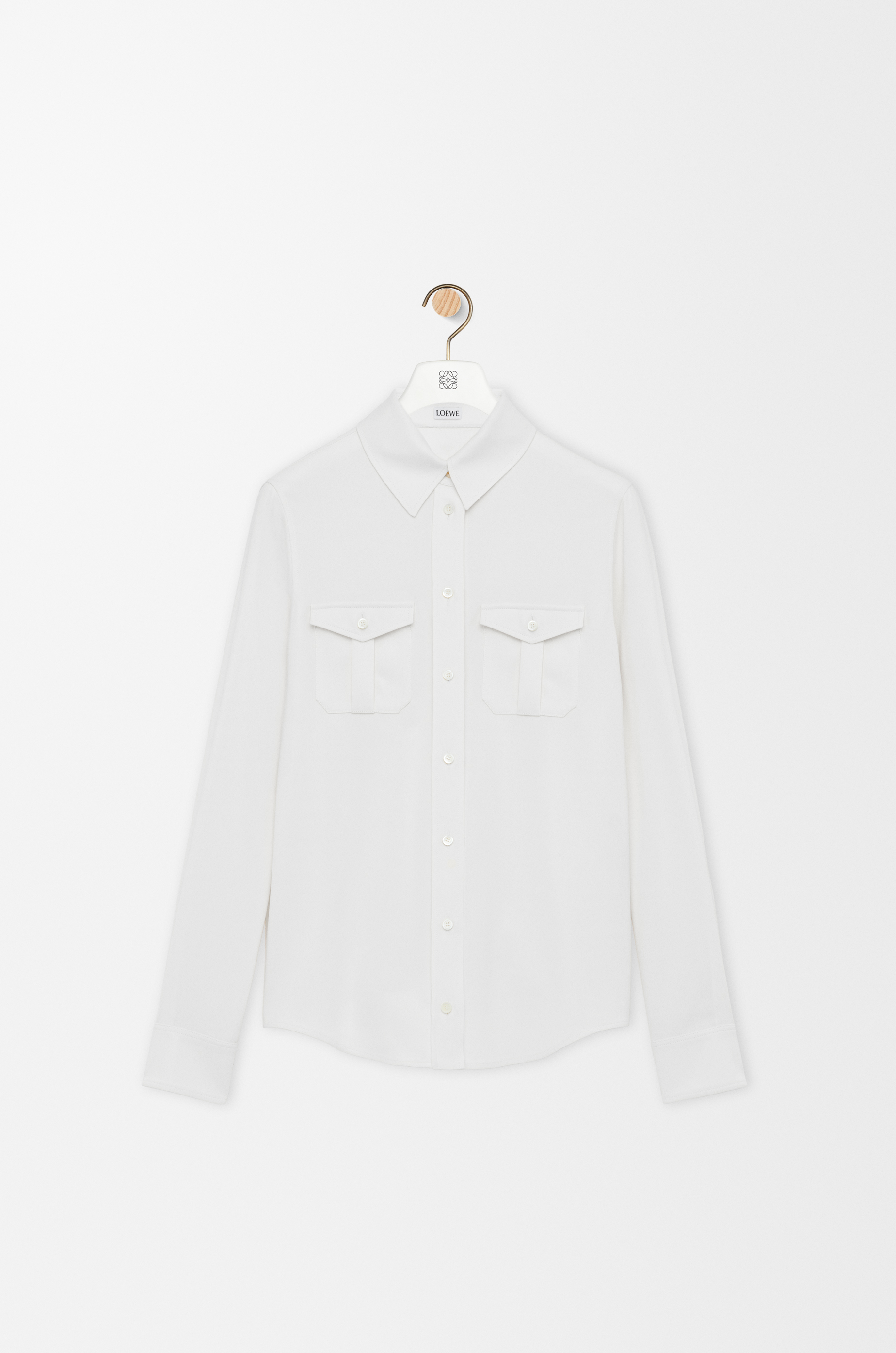 LOEWE☆ショーツ(ストレッチレーヨンブレンド) シャツ(ストレッチレーヨンブレンド) ホワイト - LOEWE