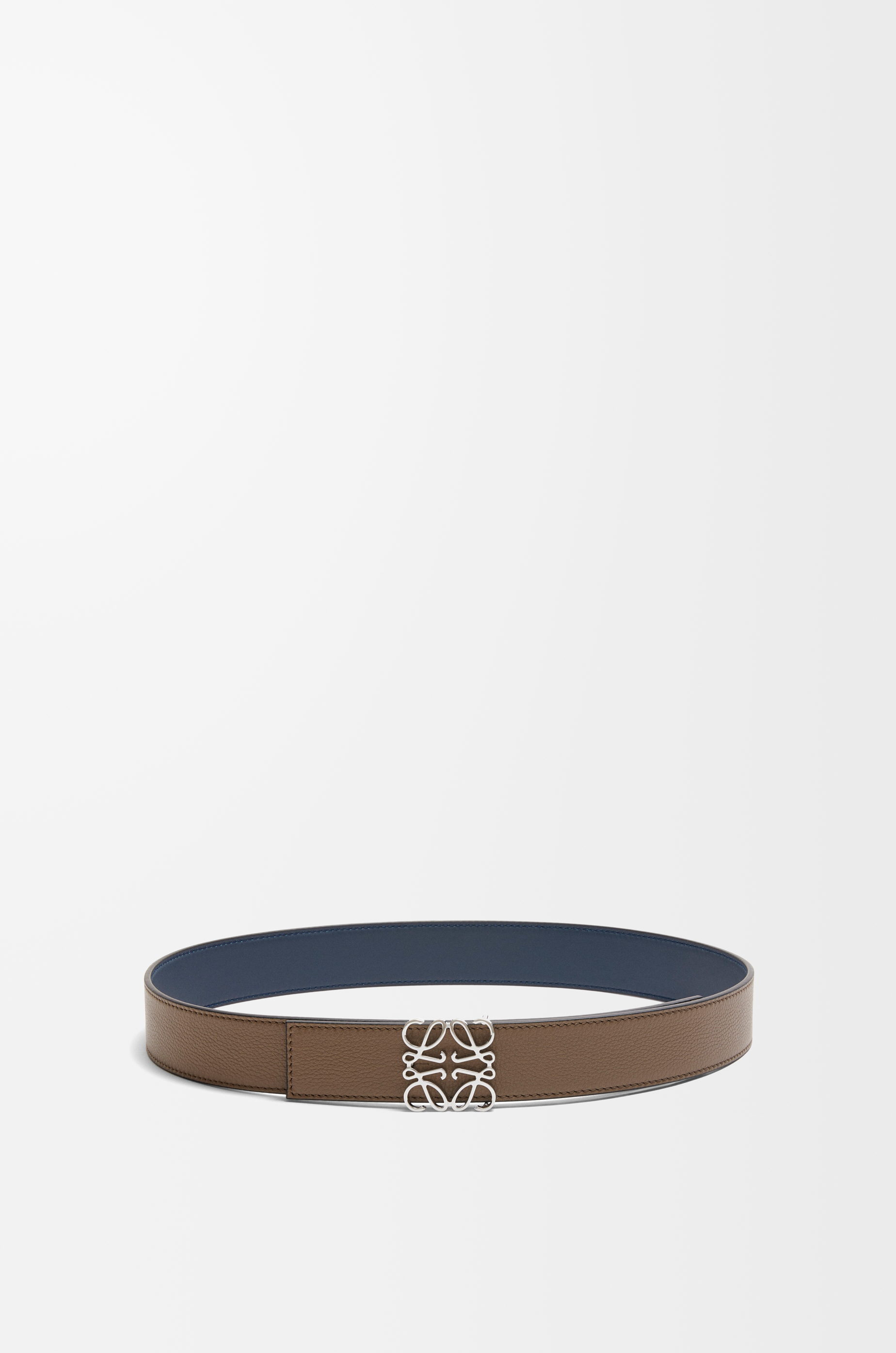 Reversible Anagram belt in soft grained calfskin and smooth  