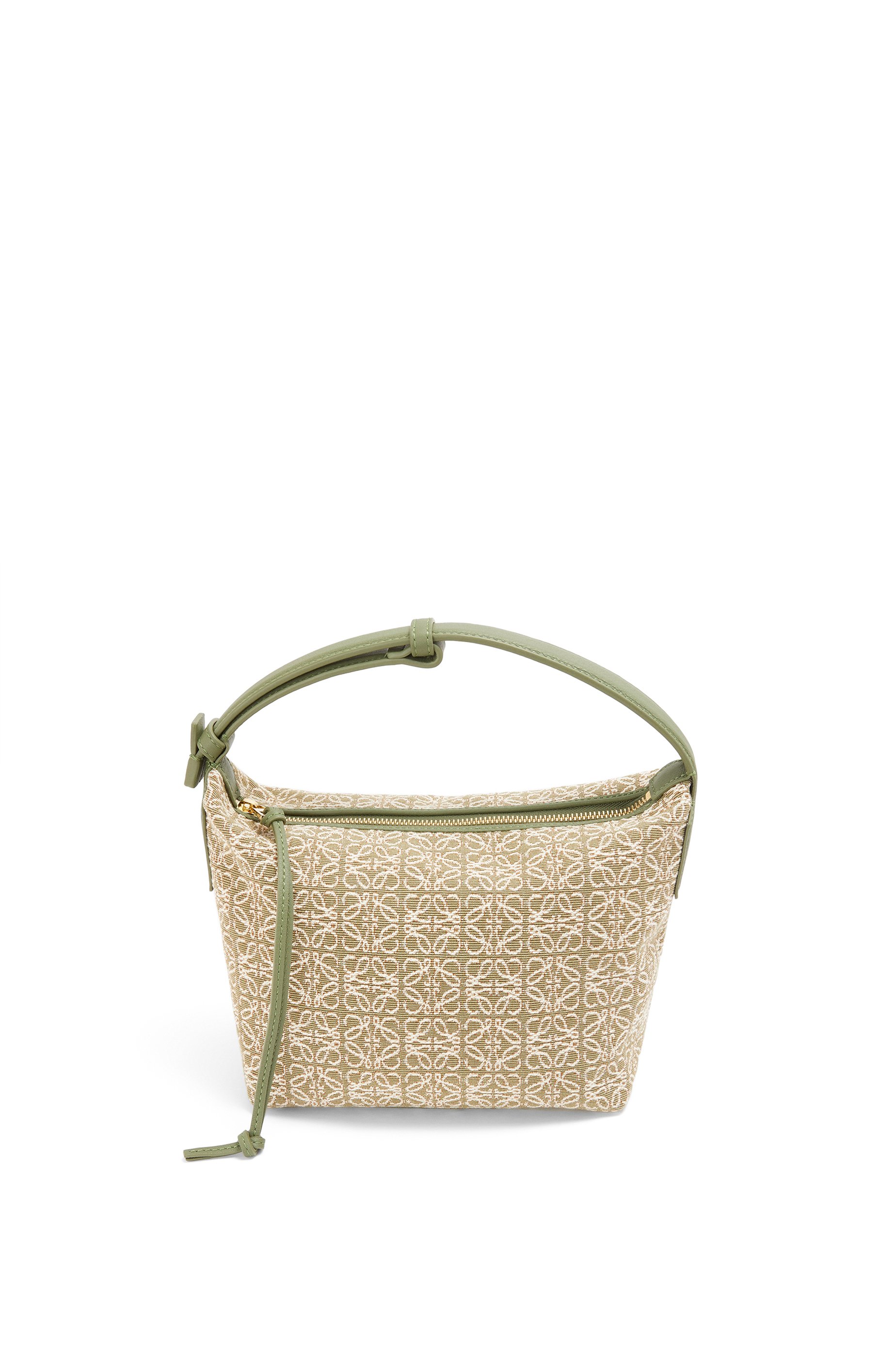 Shop LOEWE Small Cubi Anagram Jacquard & Calfskin Shoulder Bag