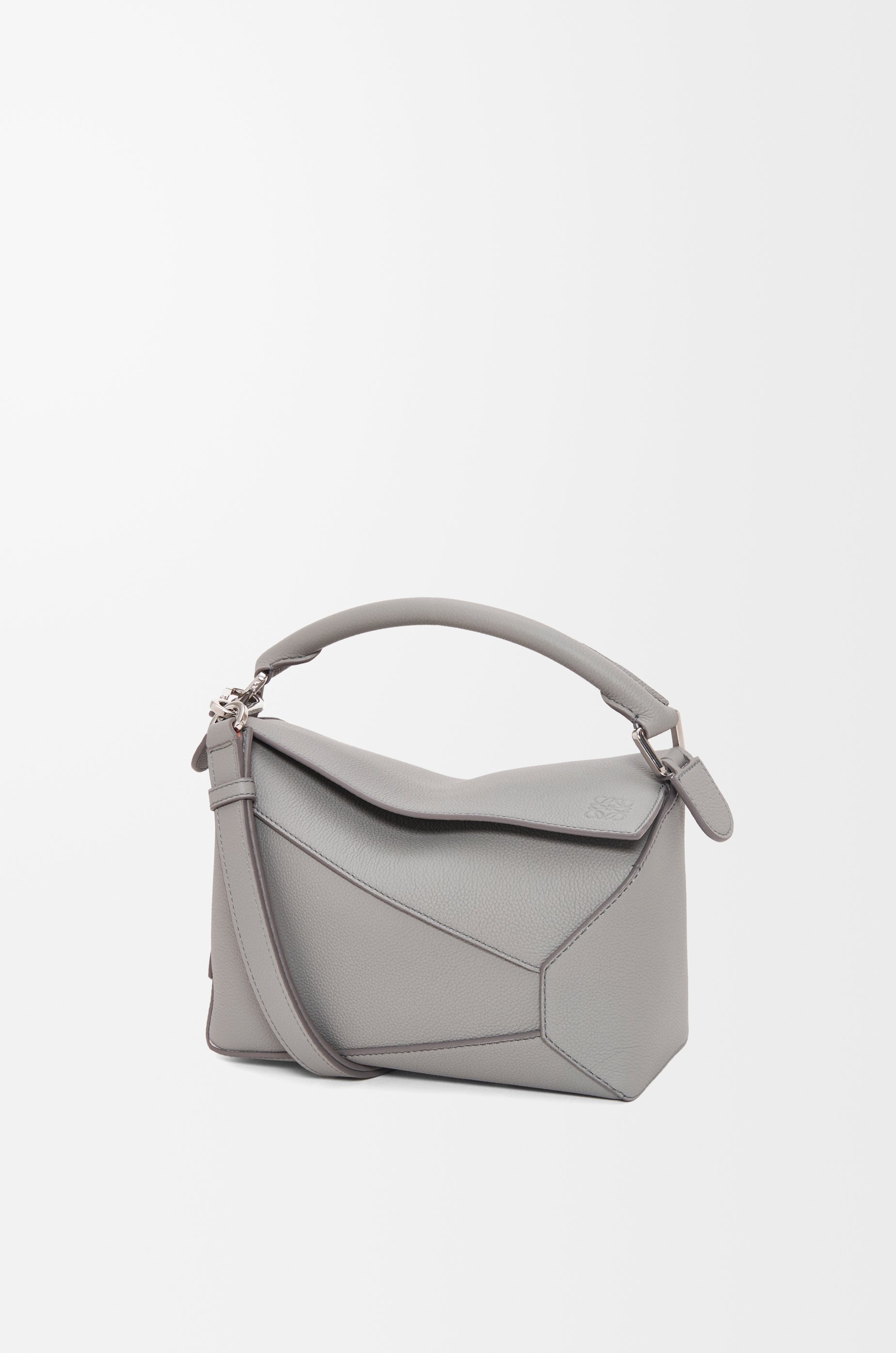 Puzzle Mini Leather Shoulder Bag in Grey - Loewe