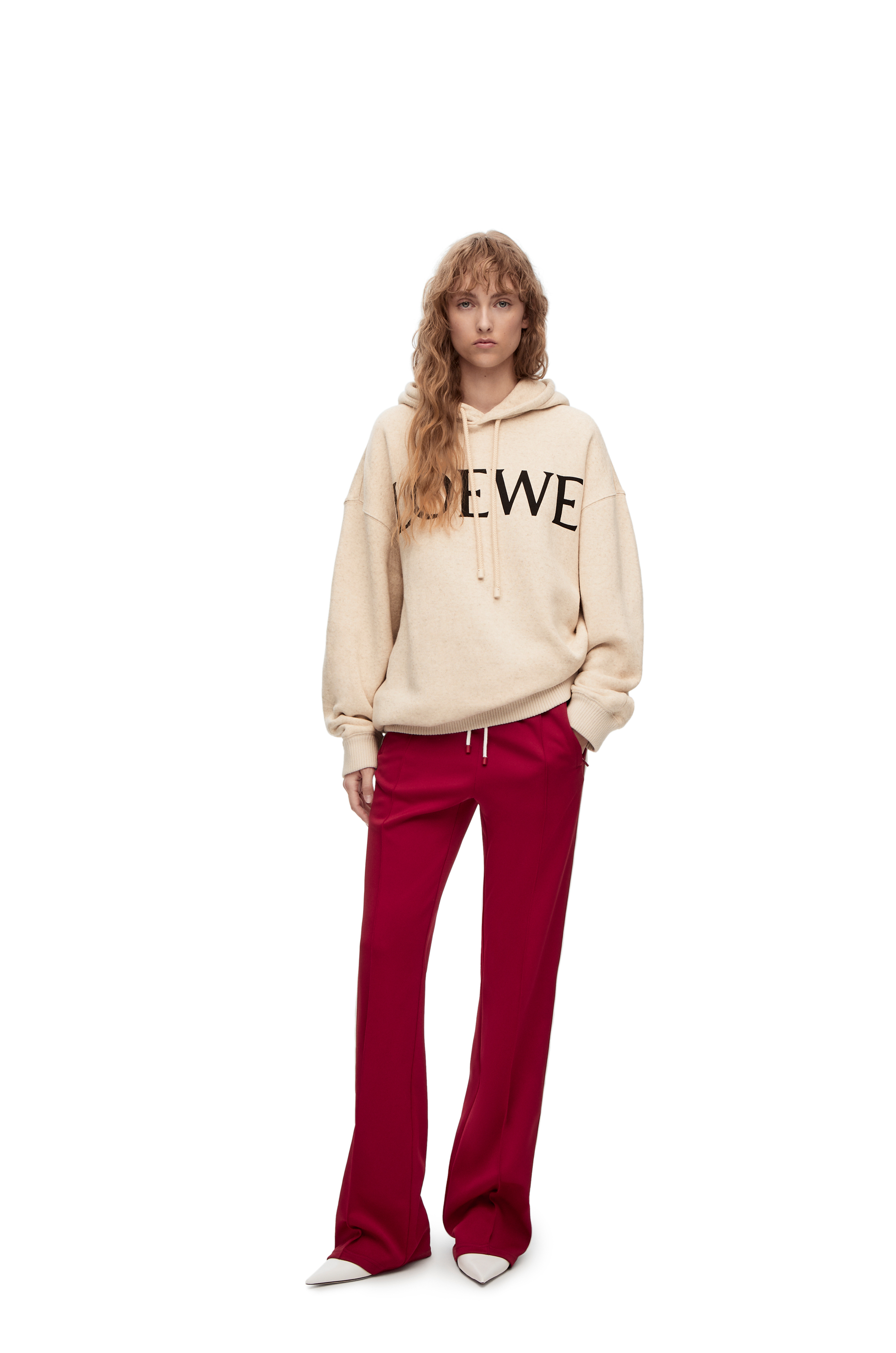 Oversized fit hoodie in cotton Ivory - LOEWE