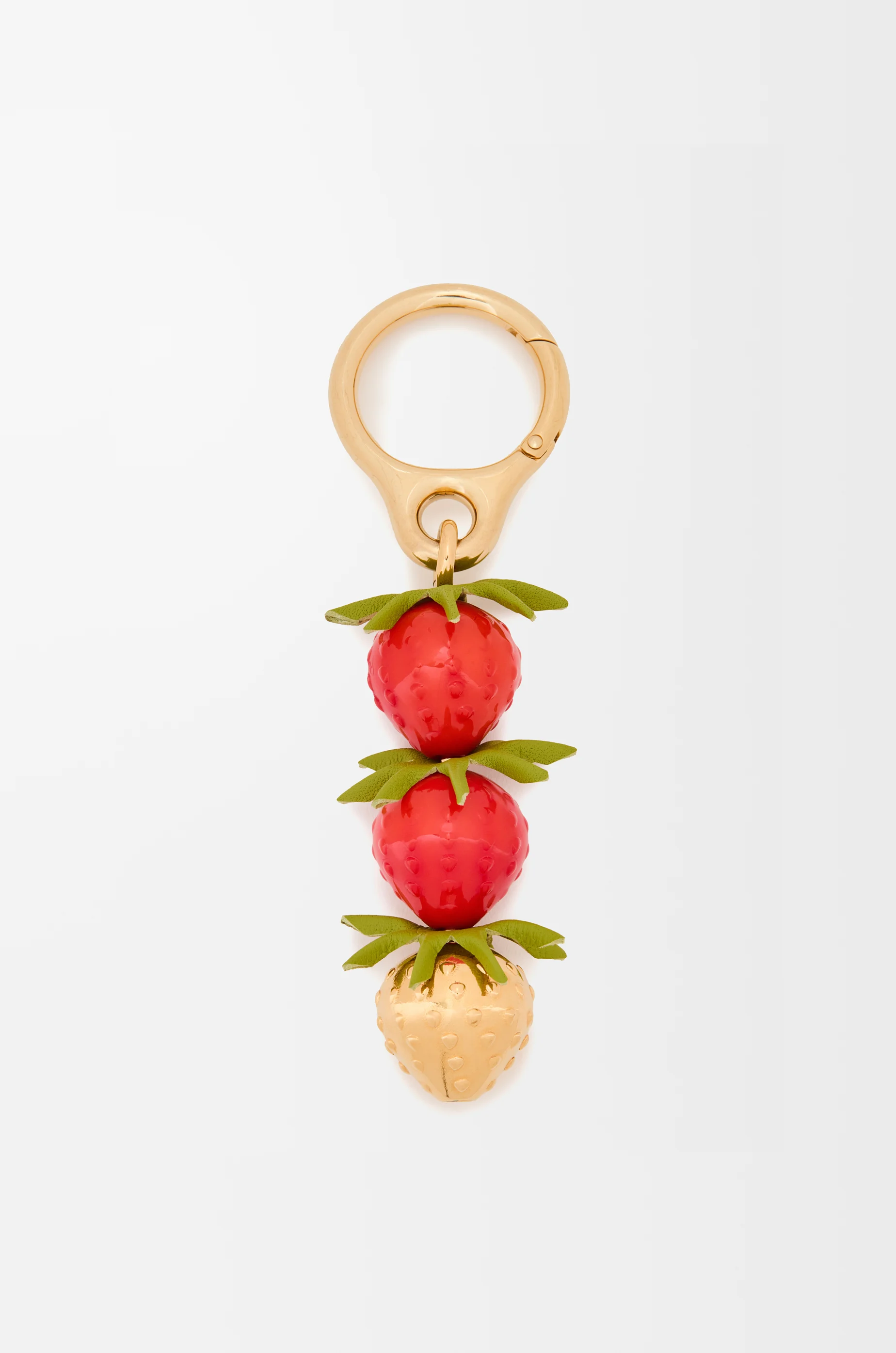 Strawberry flower charm in classic calfskin Blue - LOEWE