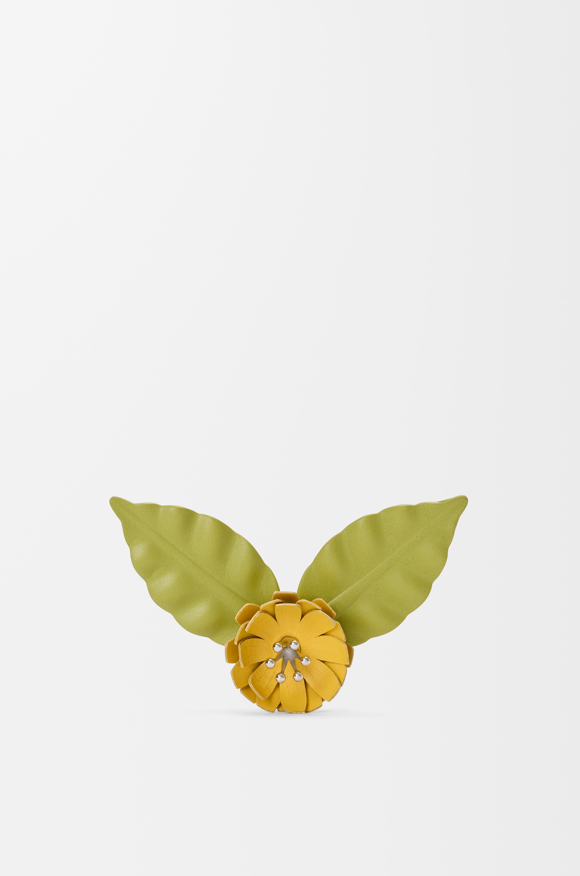 Flower pin in calfskin Yellow - LOEWE USA Official Website