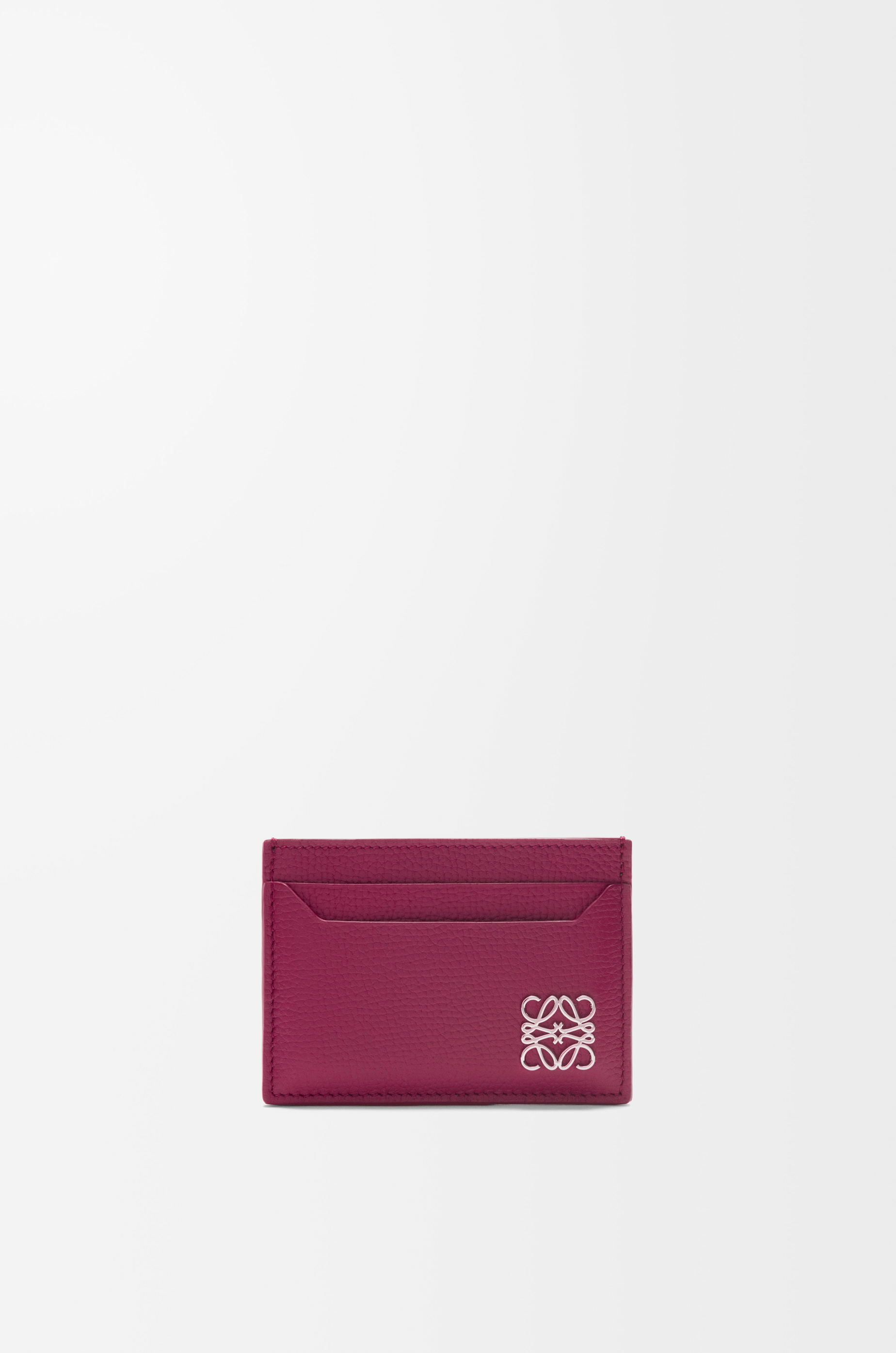Anagram plain cardholder in pebble grain calfskin Crimson LOEWE