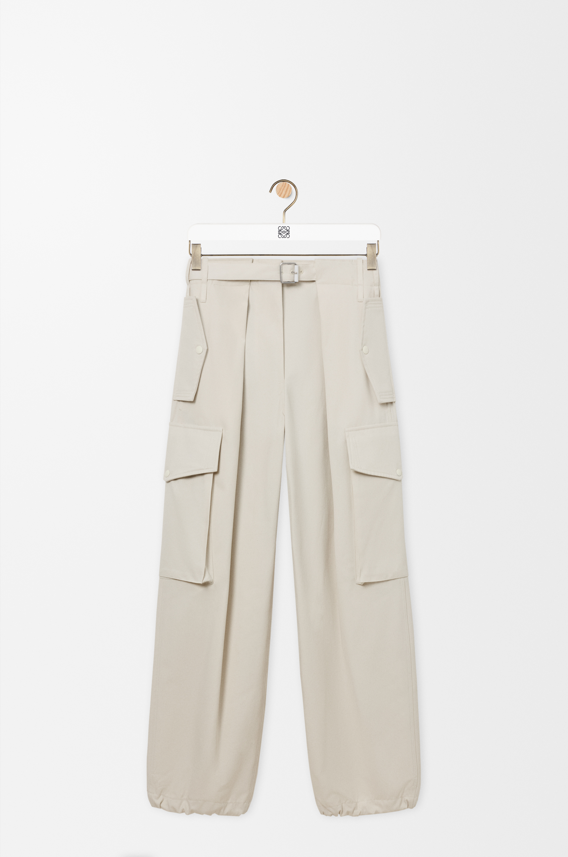 Cargo trousers in cotton and silk Beige - LOEWE USA Official Website