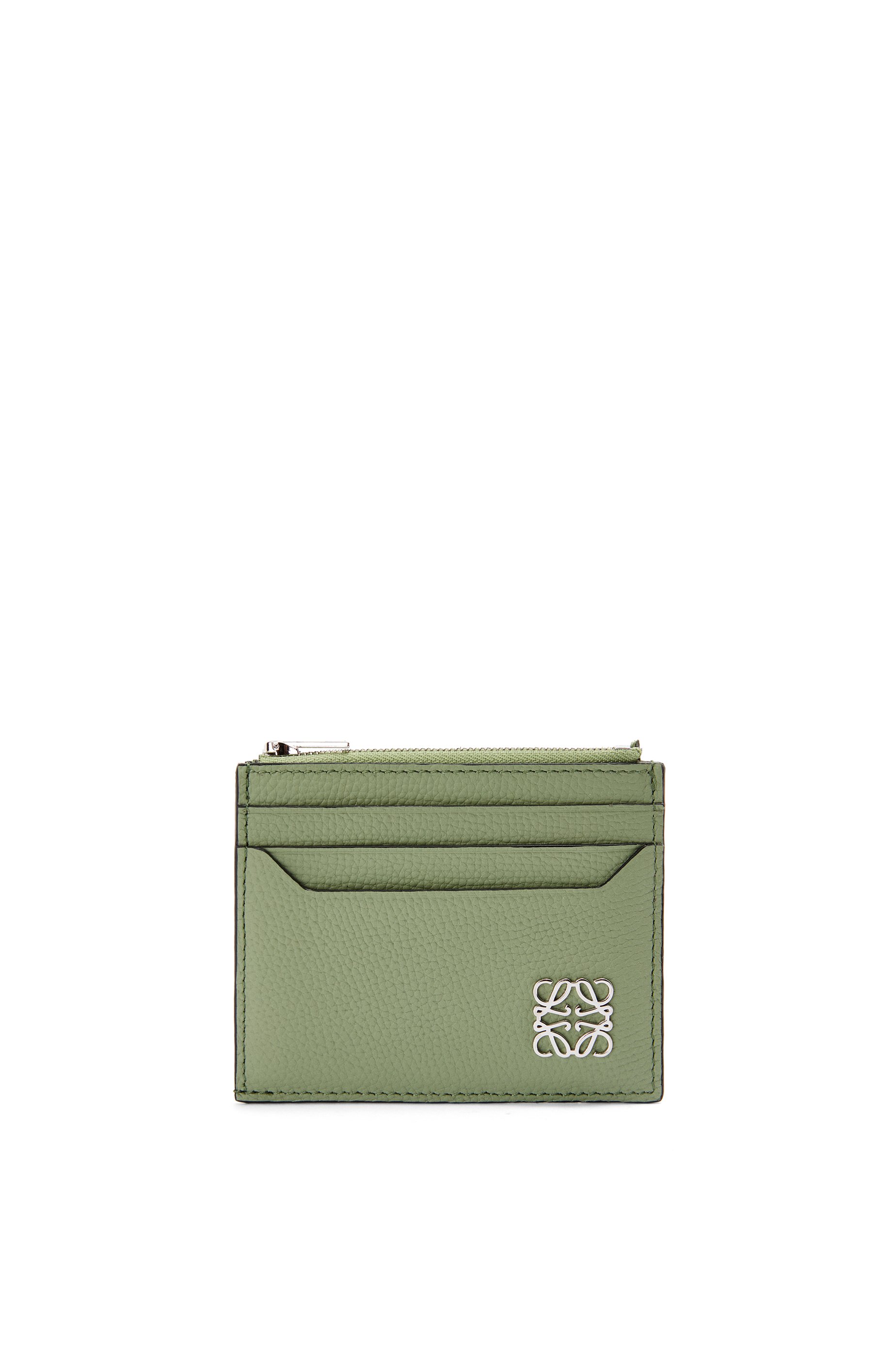 LOEWEのアナグラム スクエア ジップ カードホルダー（ペブルグレインカーフ）色: Rosemary