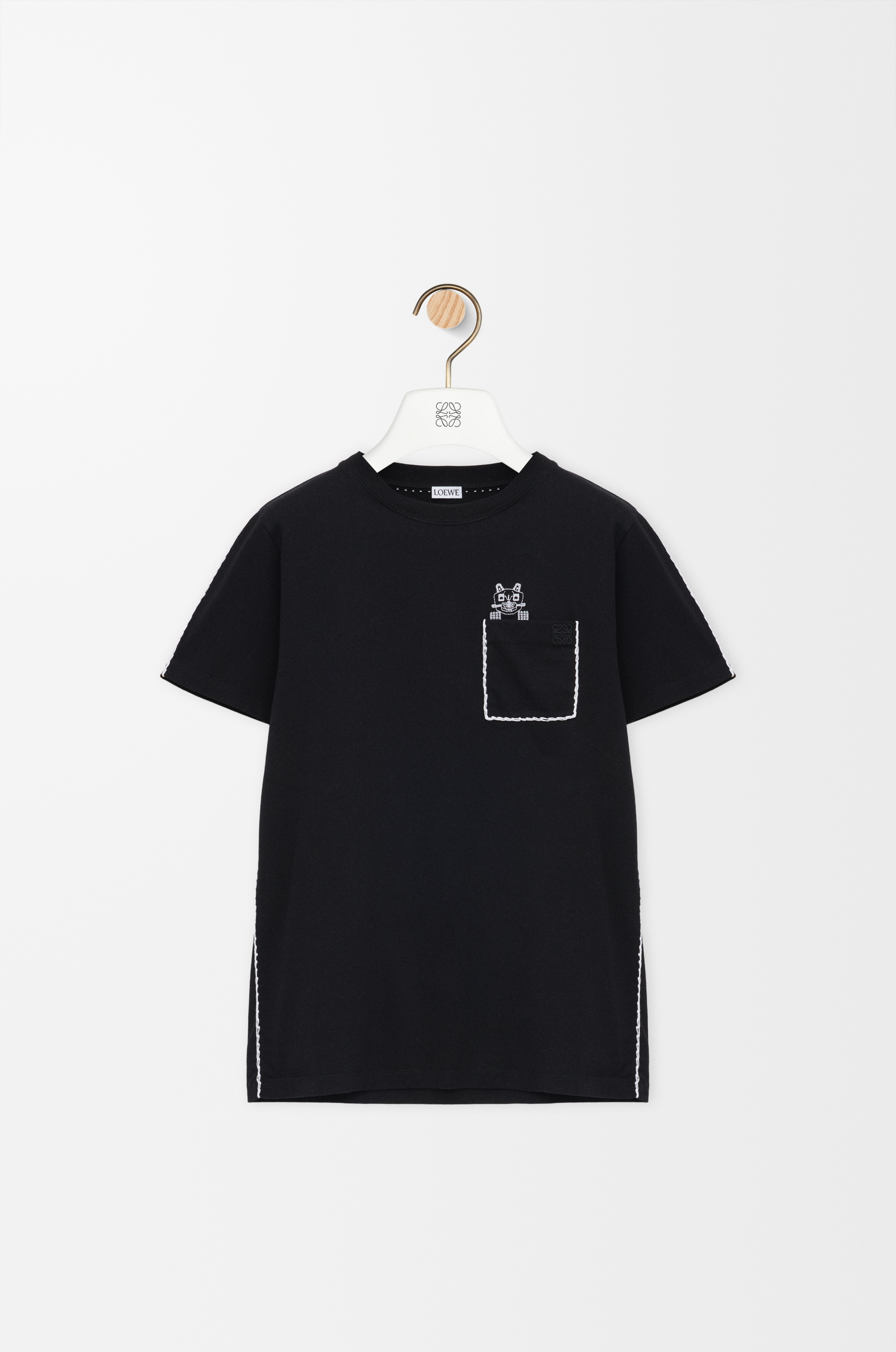 LOEWE ブラック リブ編み Tシャツ L LOEWE ブラック リブ編み Tシャツ L LOEWE ブラック リブ編み Tシャツ L