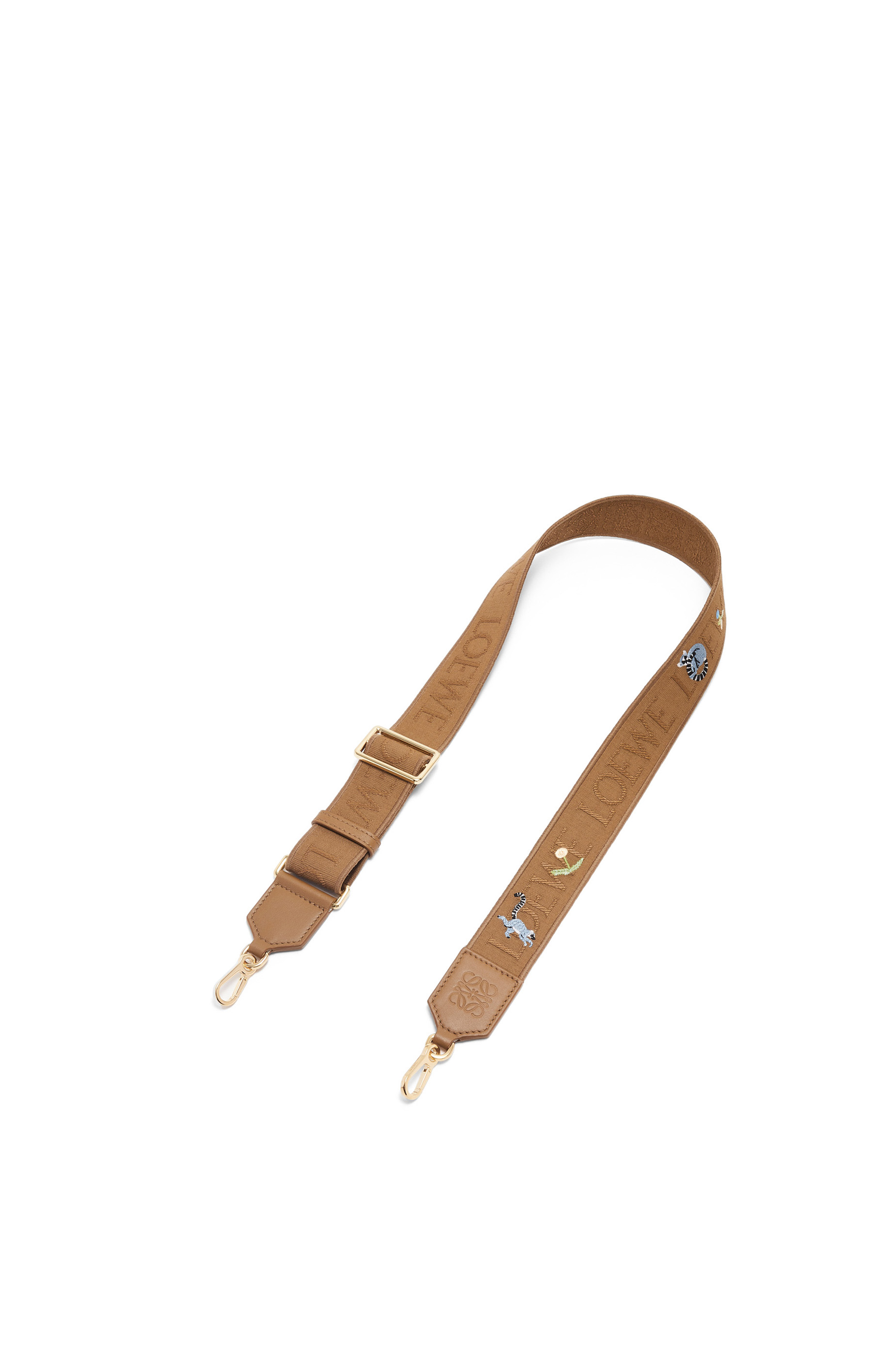 Lemur Anagram strap in jacquard and calfskin Oak LOEWE