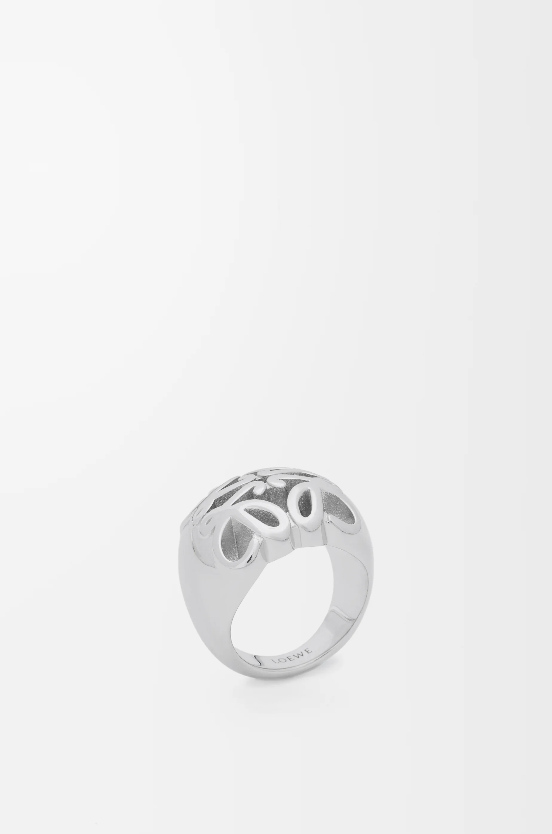 LOEWE 純銀 Anagram Bombé 印章戒指 銀色