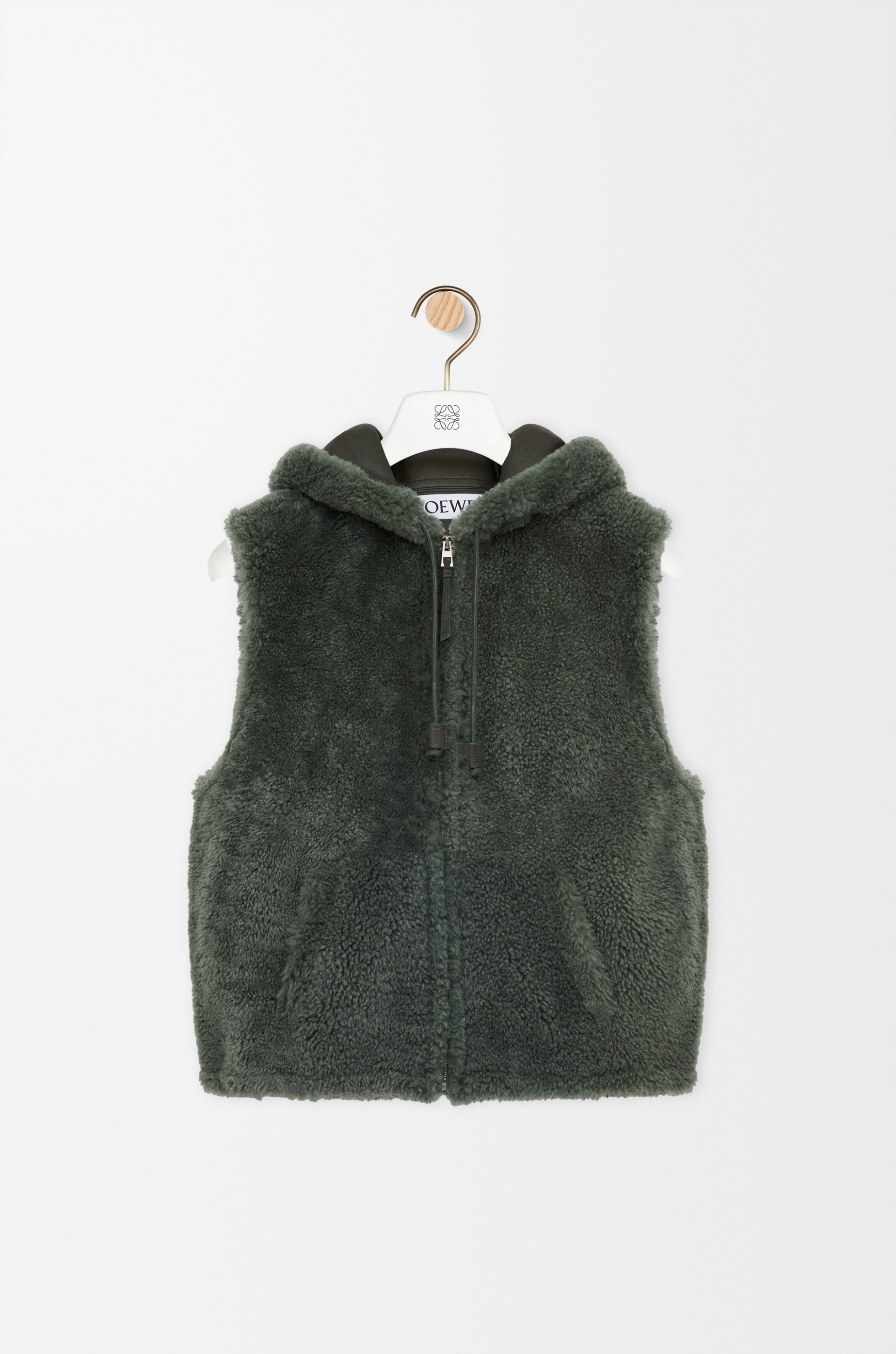 Loewe Vest In Shearling Size: 52 For Man In Green