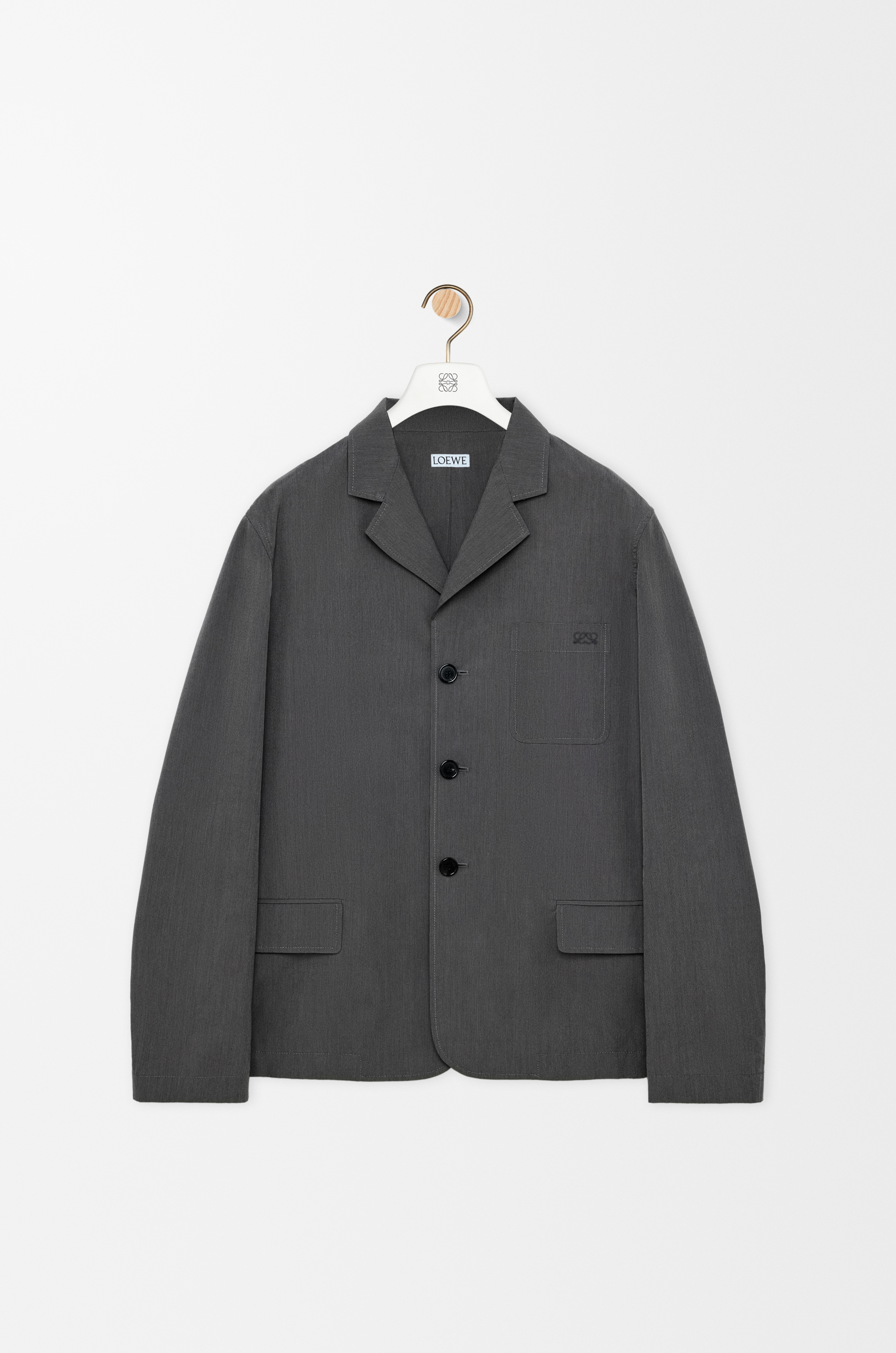 LOEWE ロエベ　サーキュラースリーブコート　グレー　32 ジャケット（コットン&シルク） グレー - ロエベ 日本 公式サイト