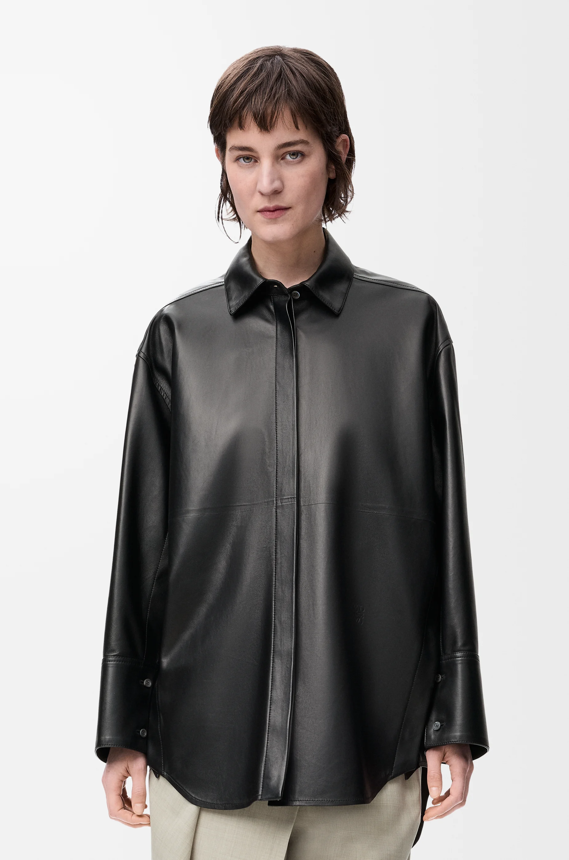 Shirt in nappa lambskin