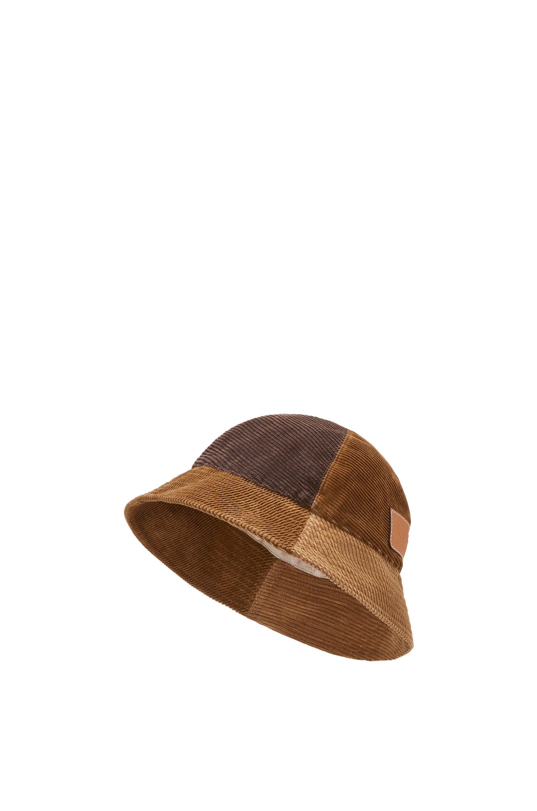 Bucket hat in upcycled corduroy Dark 