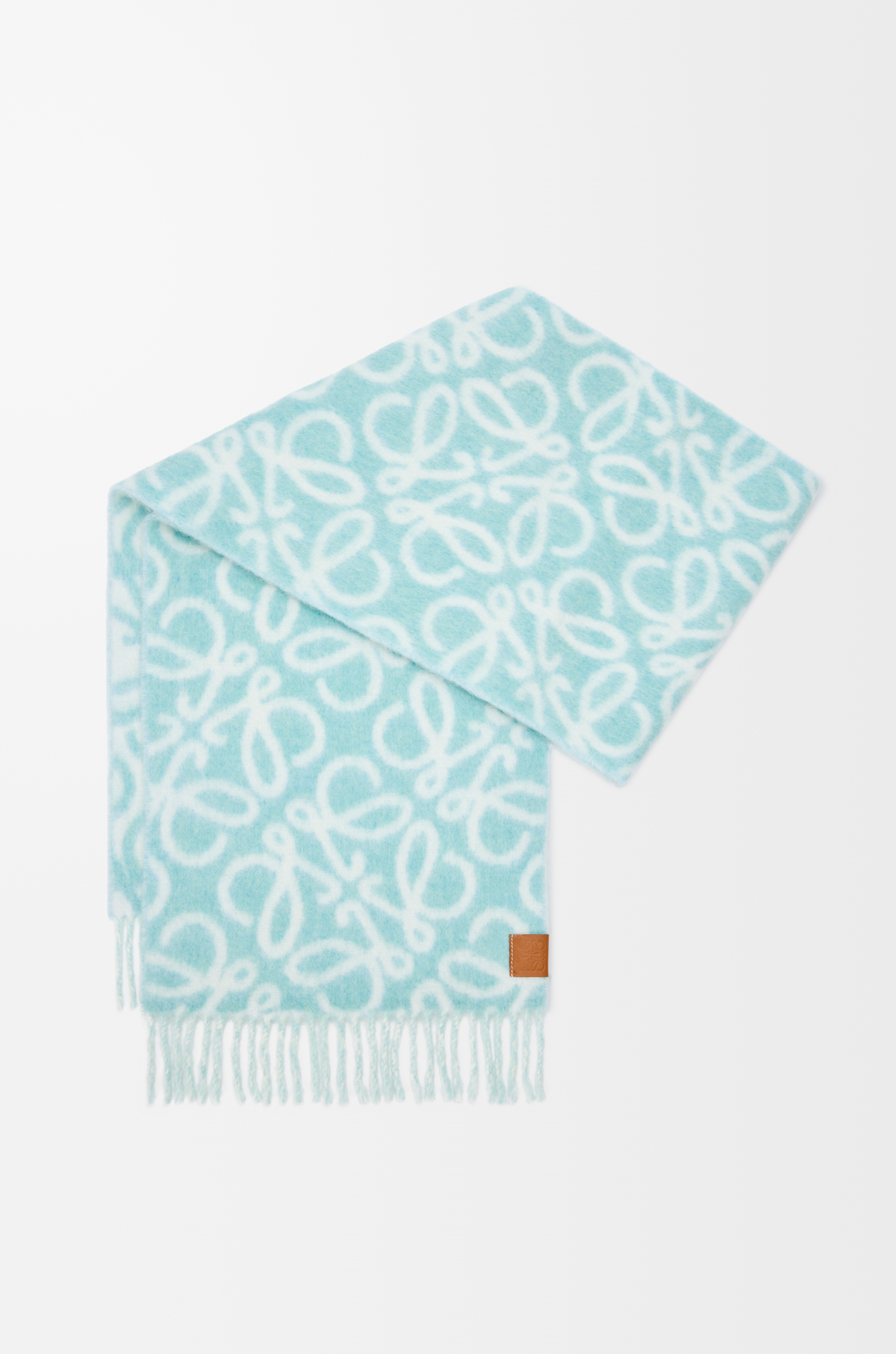 Anagram scarf in alpaca and wool blend Blue - LOEWE