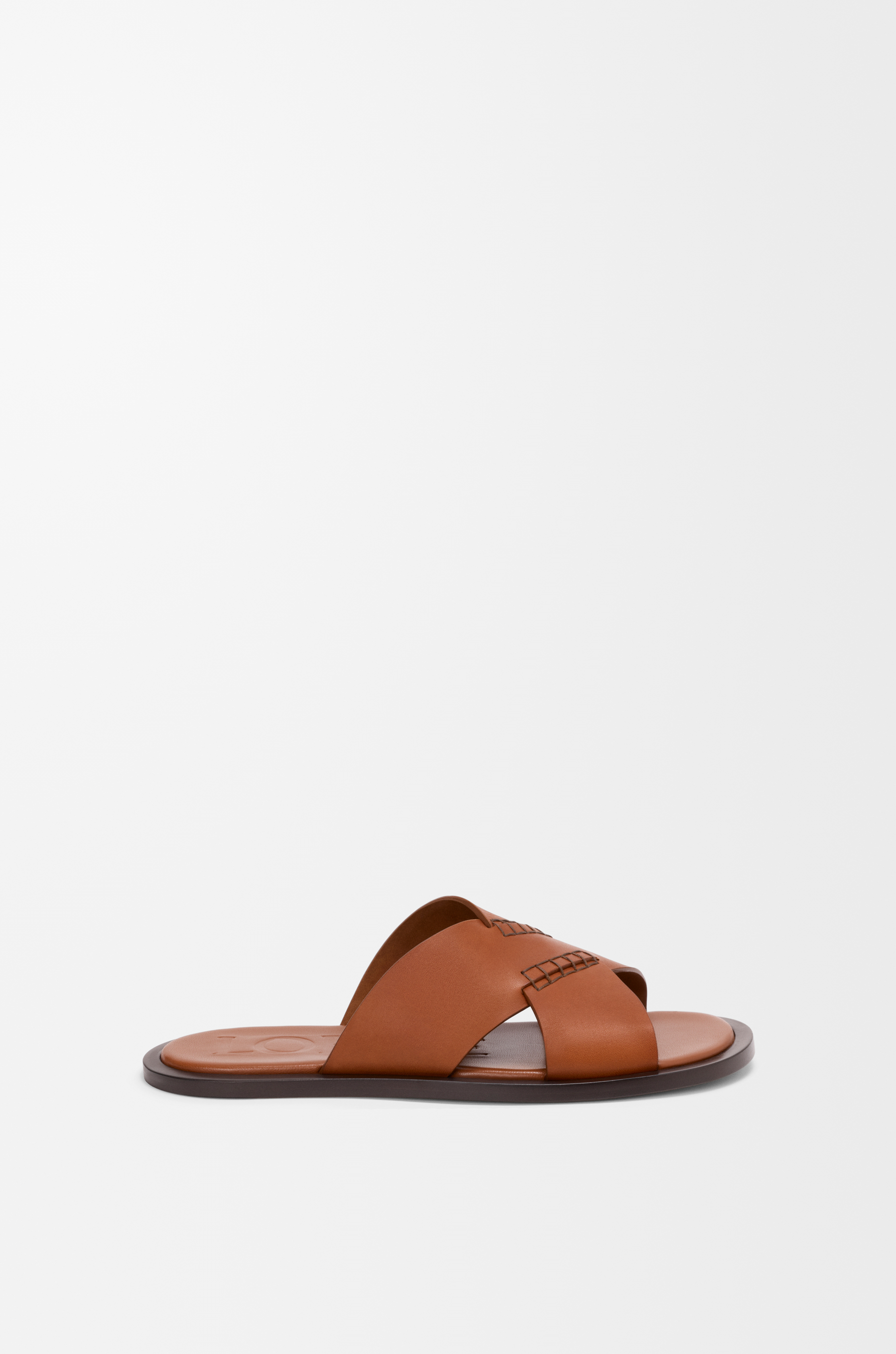 Flex criss-cross slide in vegetable-tanned calfskin Brown - LOEWE