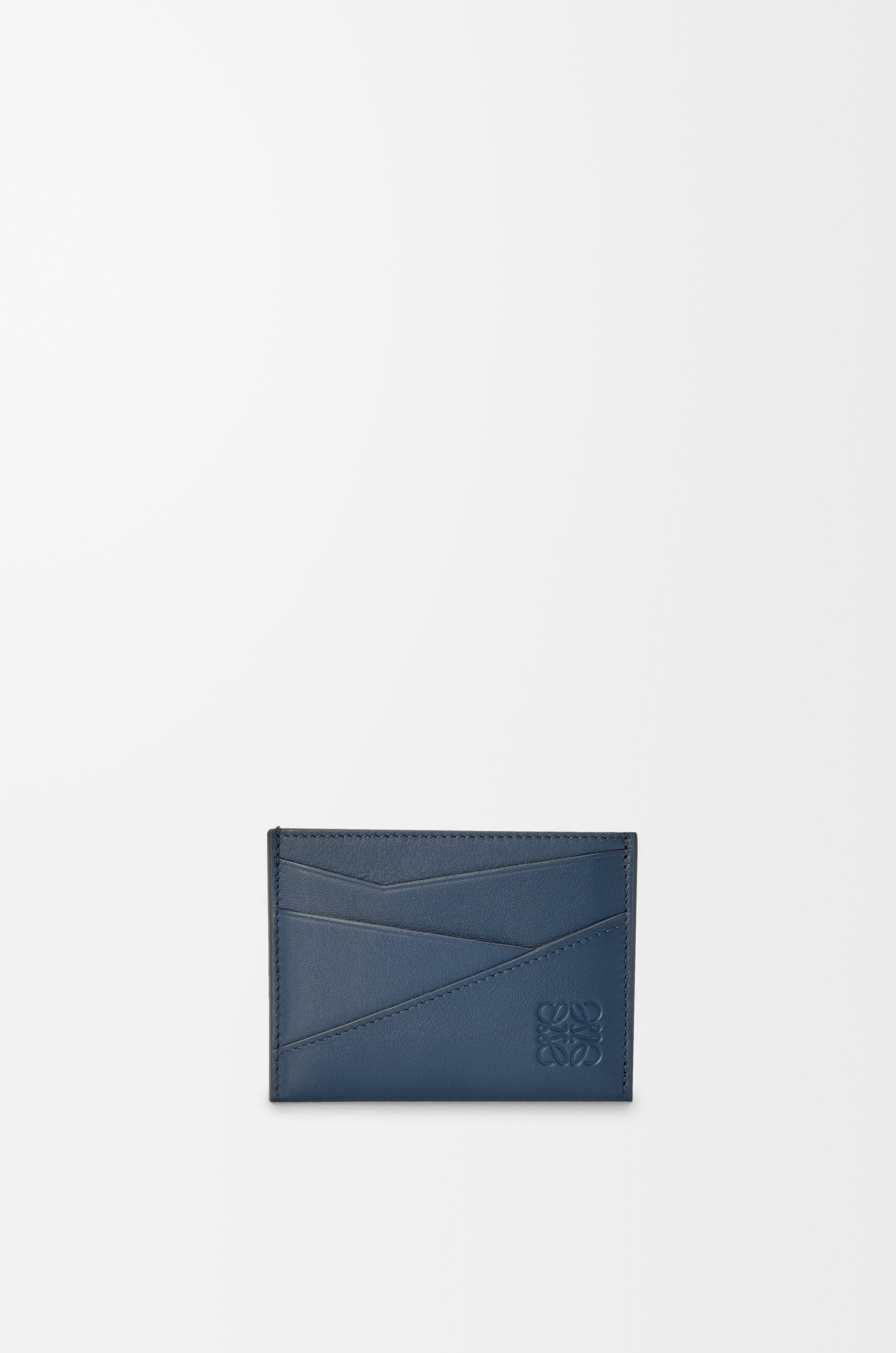 Puzzle plain cardholder in classic calfskin Blue - LOEWE