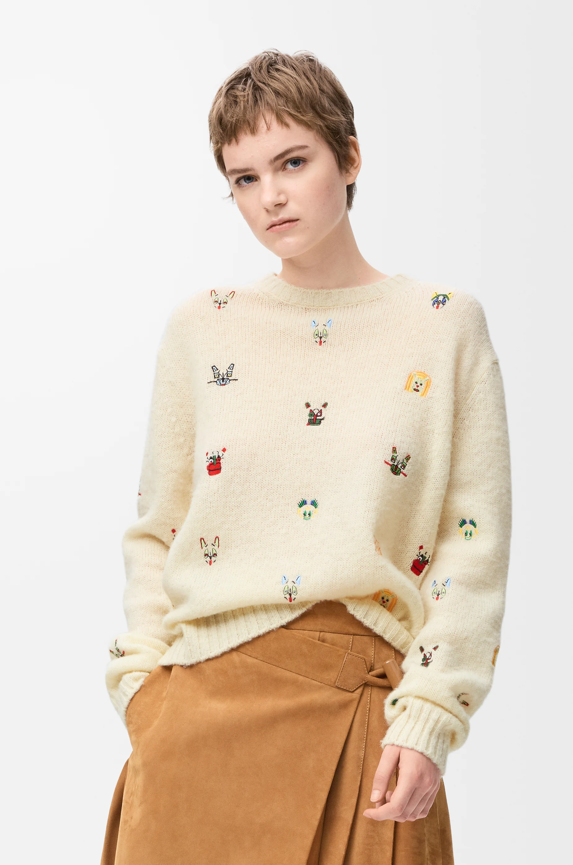 LOEWE Jersey en lana Blanco/Multicolor