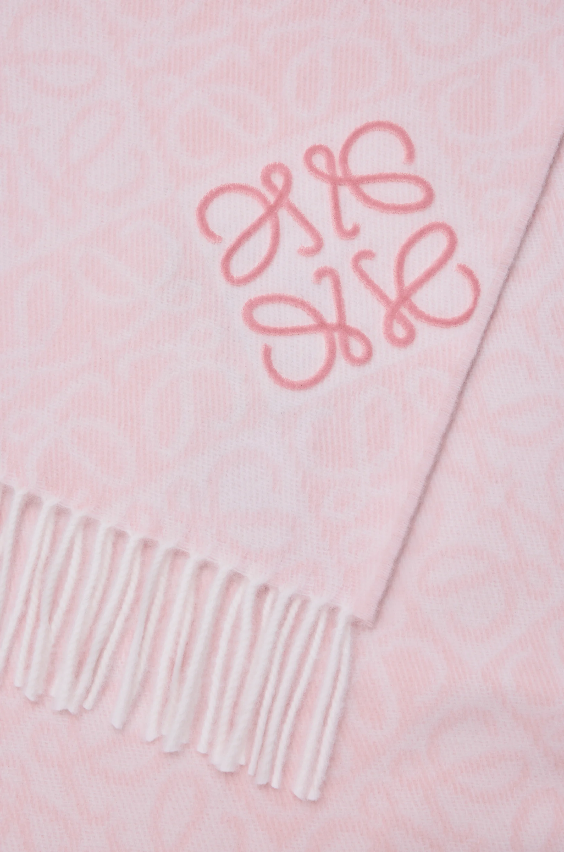 LOEWE Anagram scarf in wool and cashmere Soft Pink