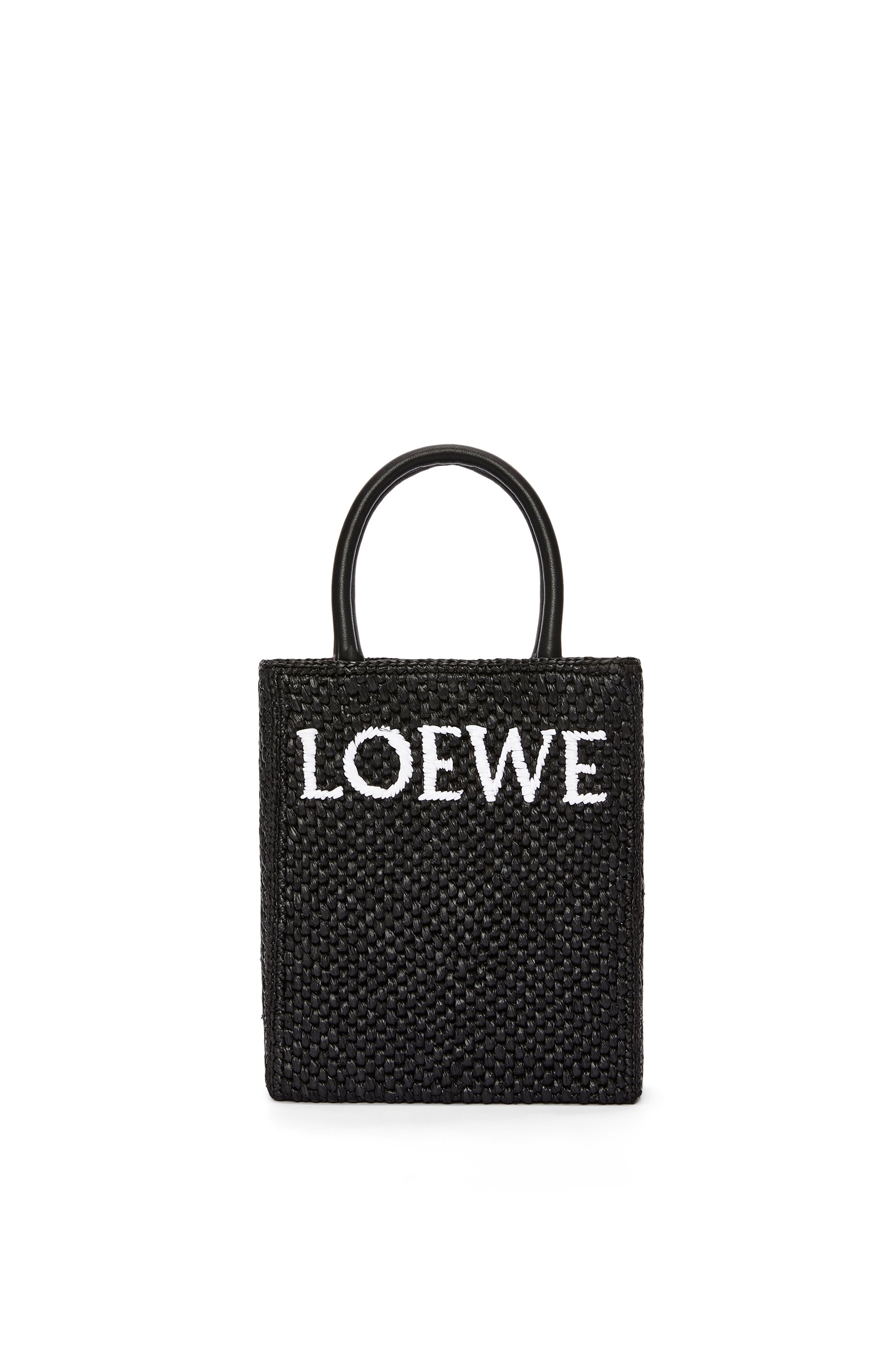 スタンダード A5 トートバッグ（ラフィア） ブラック/ホワイト - LOEWE