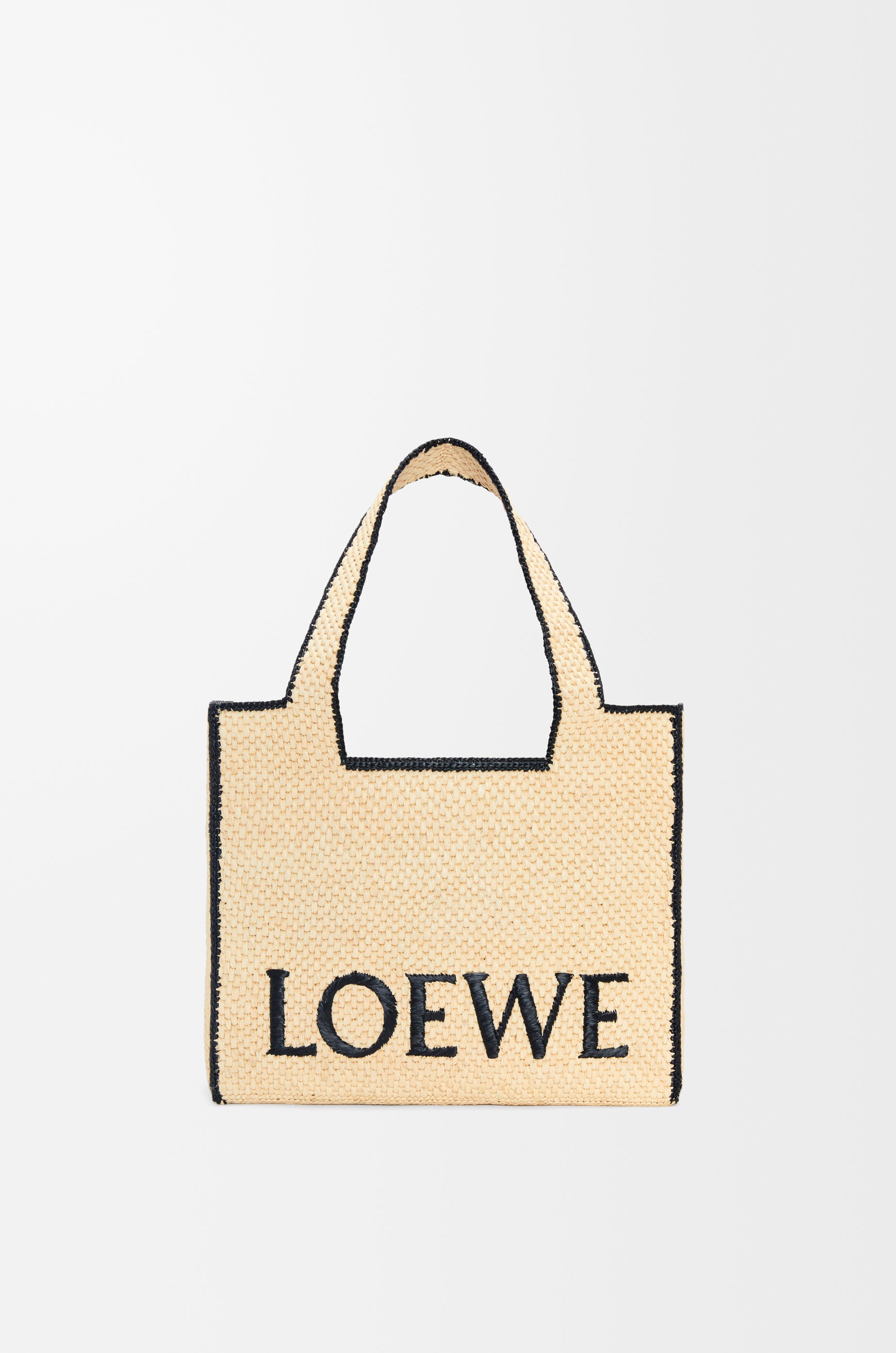 Large LOEWE Font Tote in raffia Natural - LOEWE