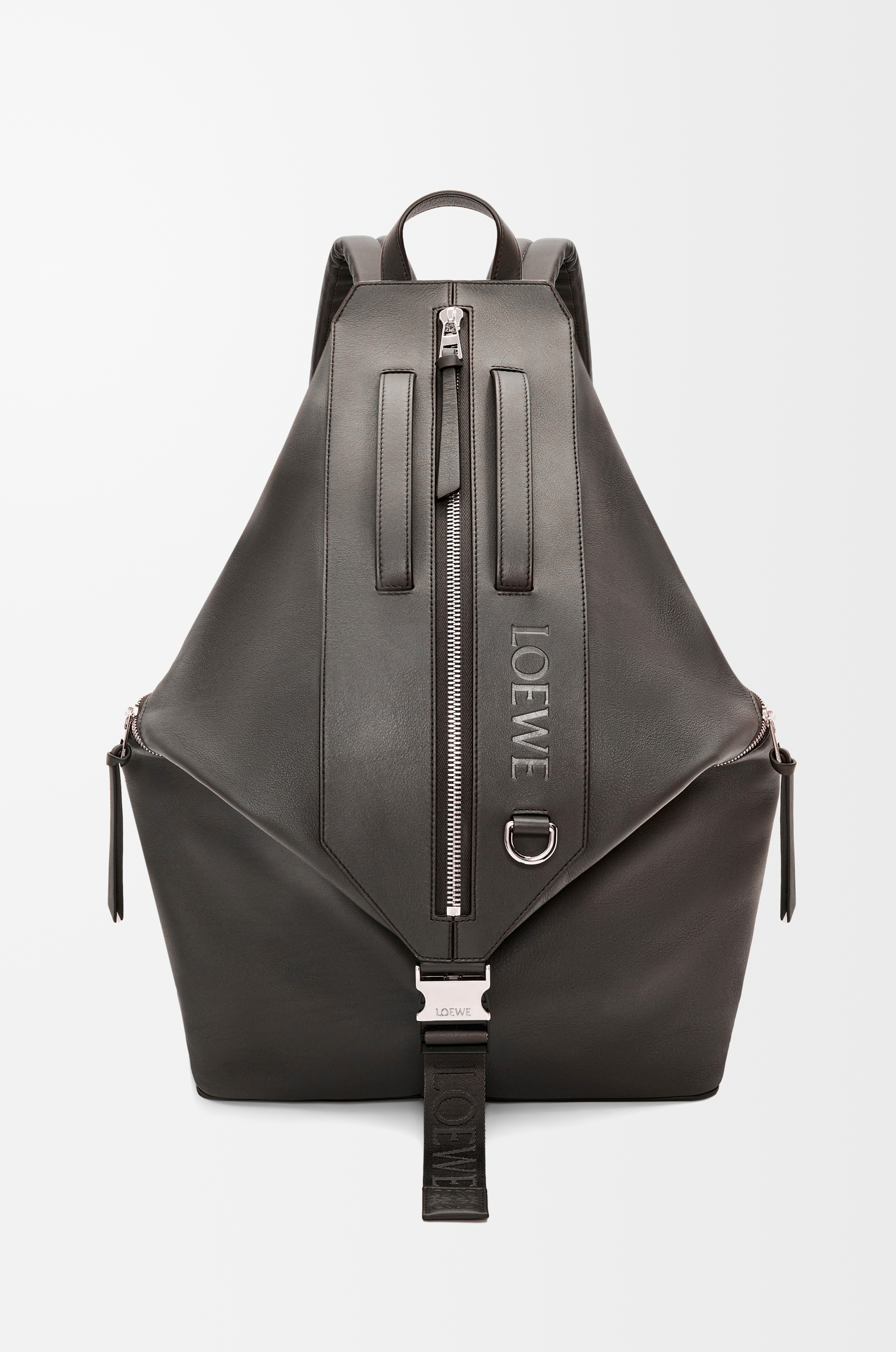 Convertible backpack in classic calfskin Dark Grey LOEWE