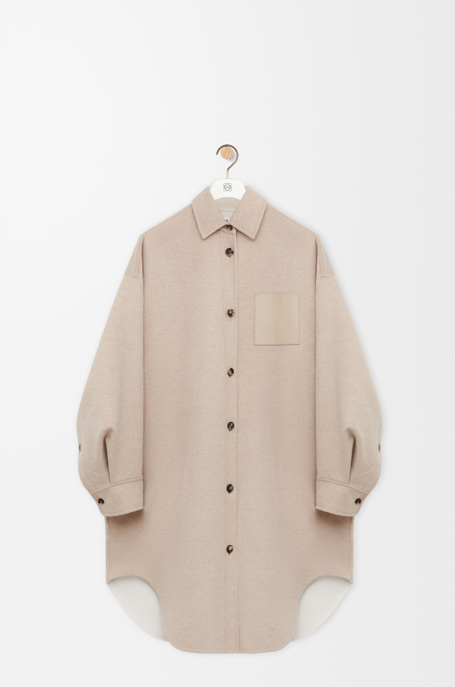 Coat in wool and cashmere Beige - LOEWE