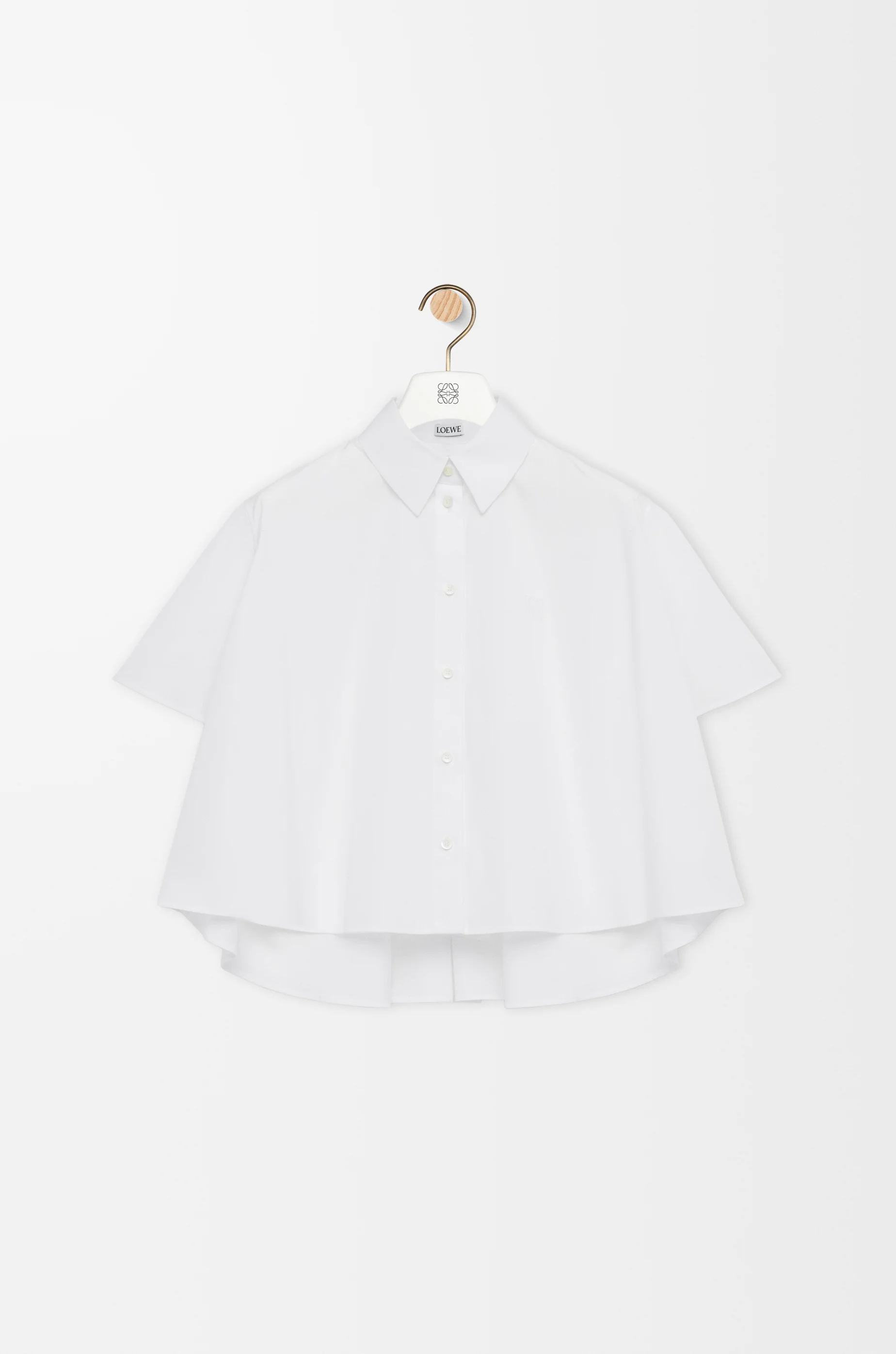 Tシャツ・カットソー LOEWE FW25 White poplin oversize shirt (S359Y05XE5 WHITE) Short sleeve trapeze shirt in cotton White - LOEWE