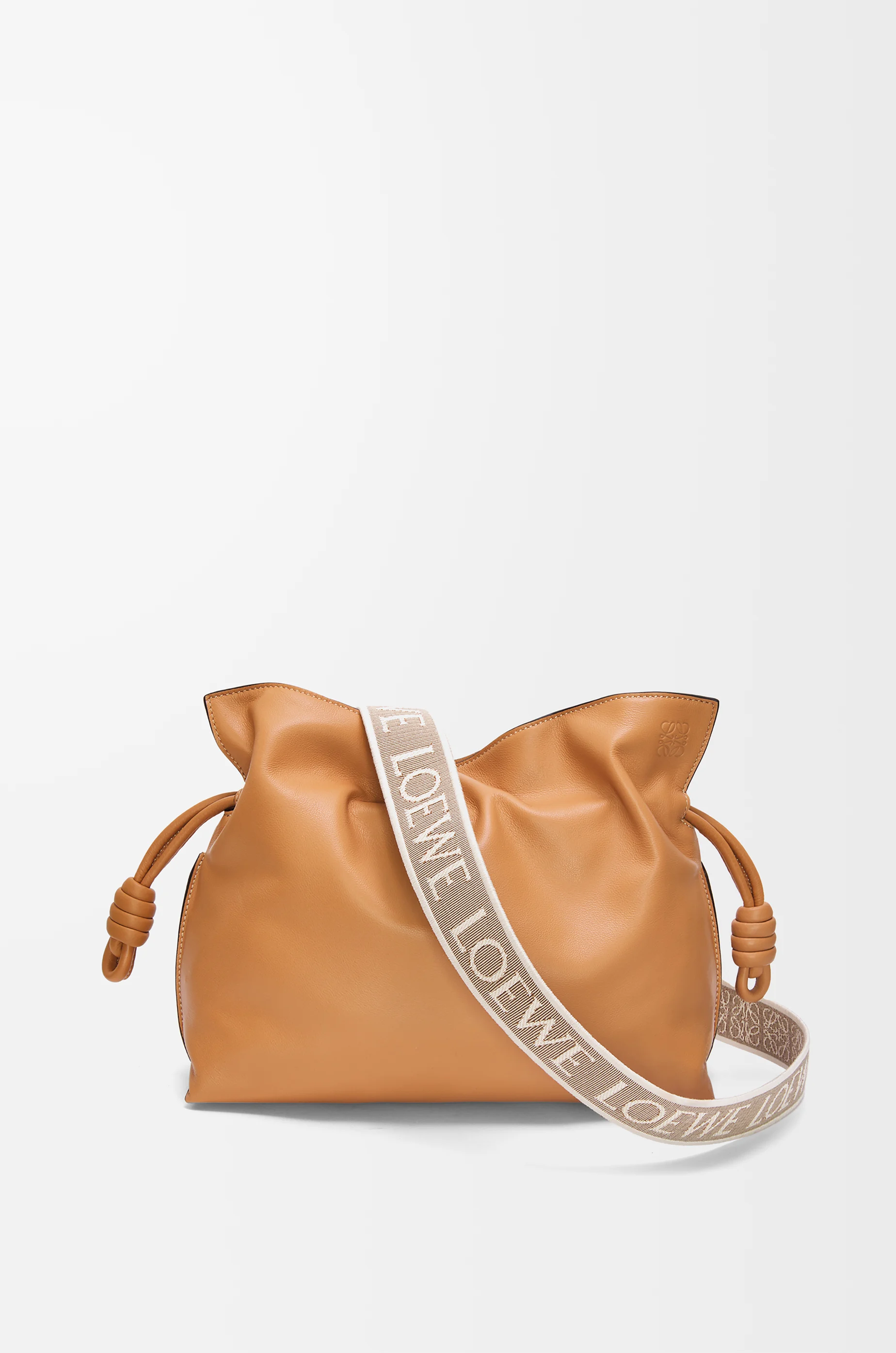 LOEWE Anagram Riemen aus Jacquard und Kalbsleder Natur/Tan