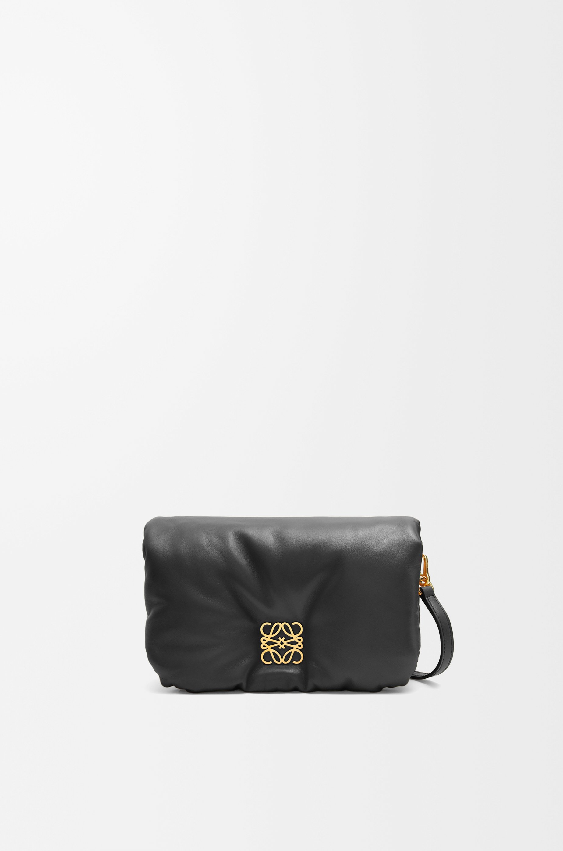 Mini Goya Puffer bag in shiny nappa lambskin Black - LOEWE