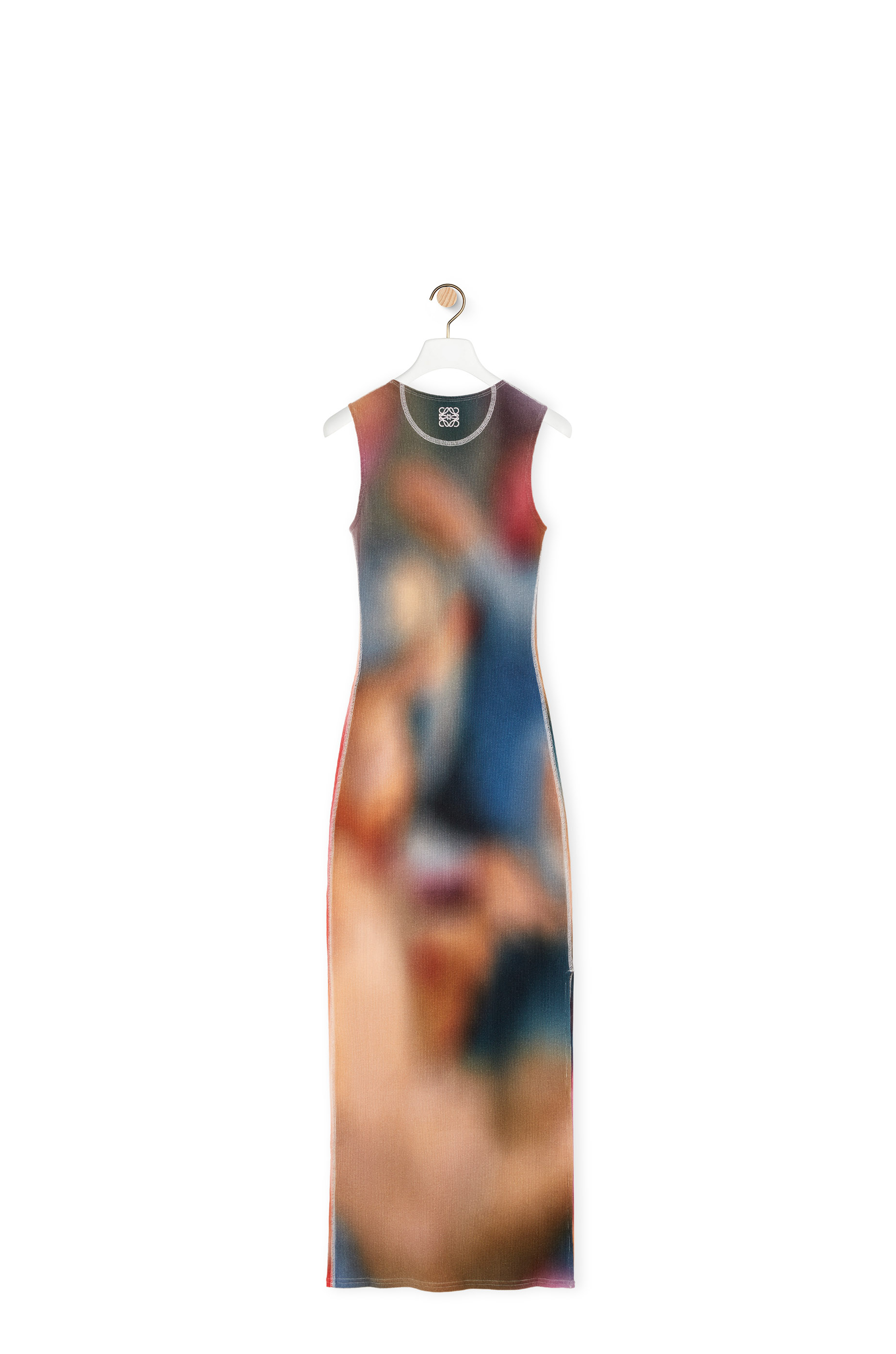 Blur print tank dress in cotton Multicolor - LOEWE