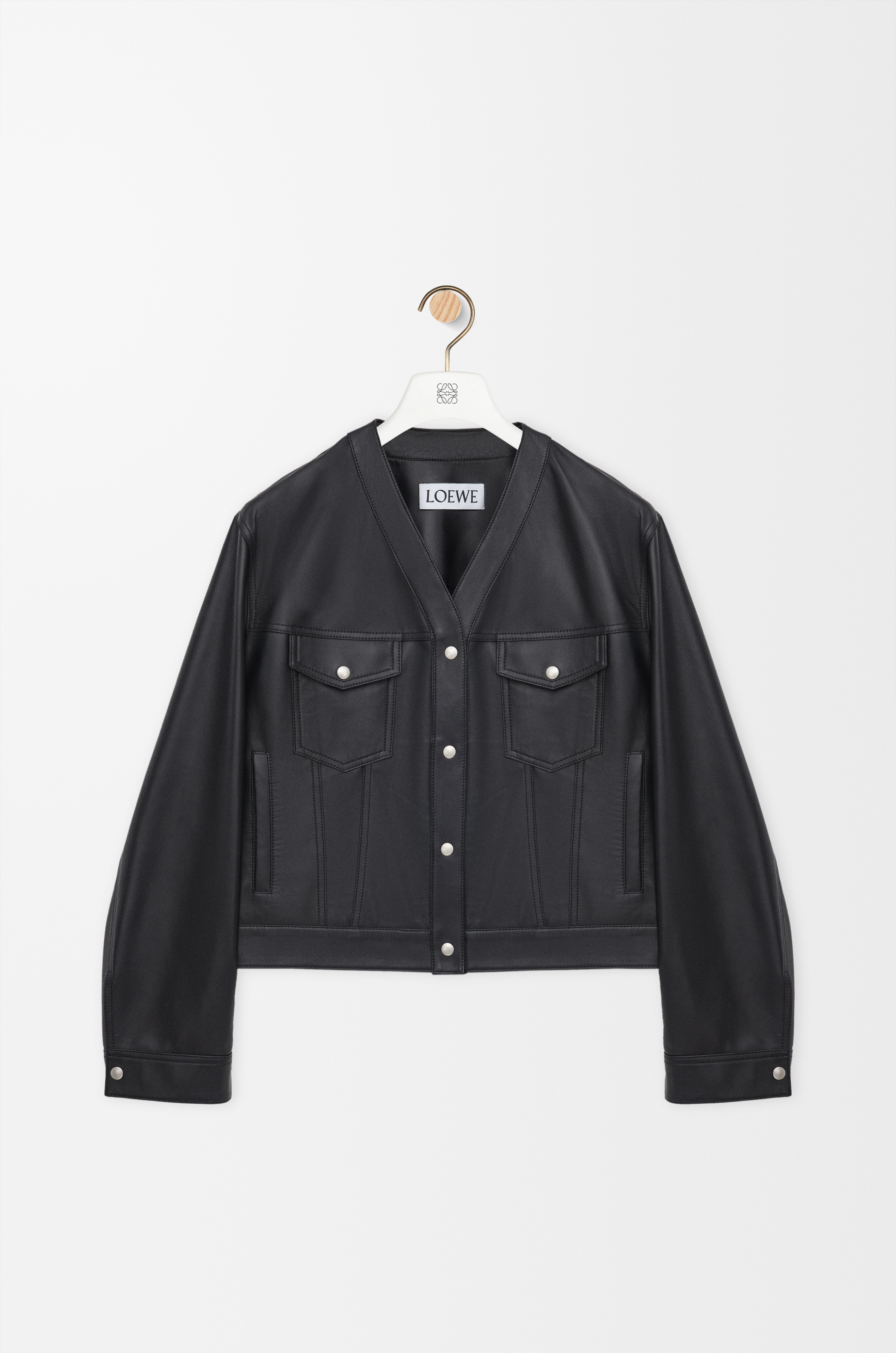 ジャケット・アウター la favola leather piping cardigan size 3 Cardigan in nappa lambskin Black - LOEWE USA Official Website